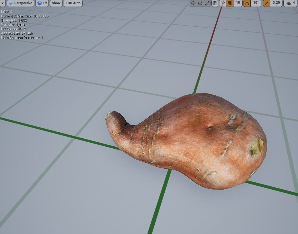 Sweet Potato Low-poly 3D model_8