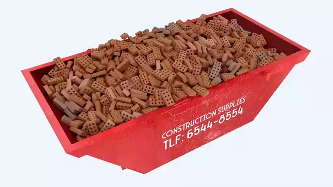 Industrial Container with concrete bricks 2