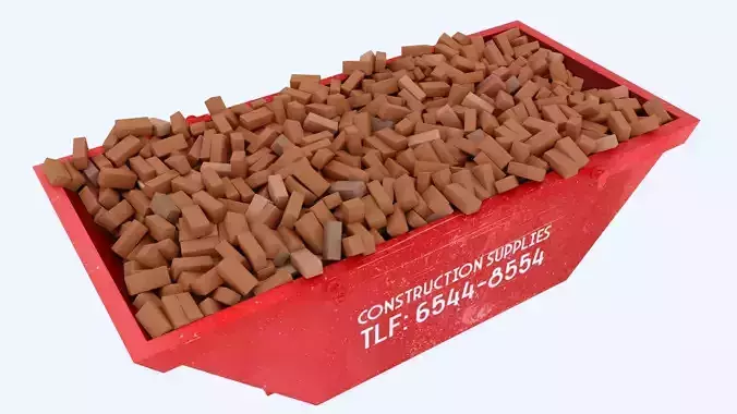 Industrial Container with bricks 3