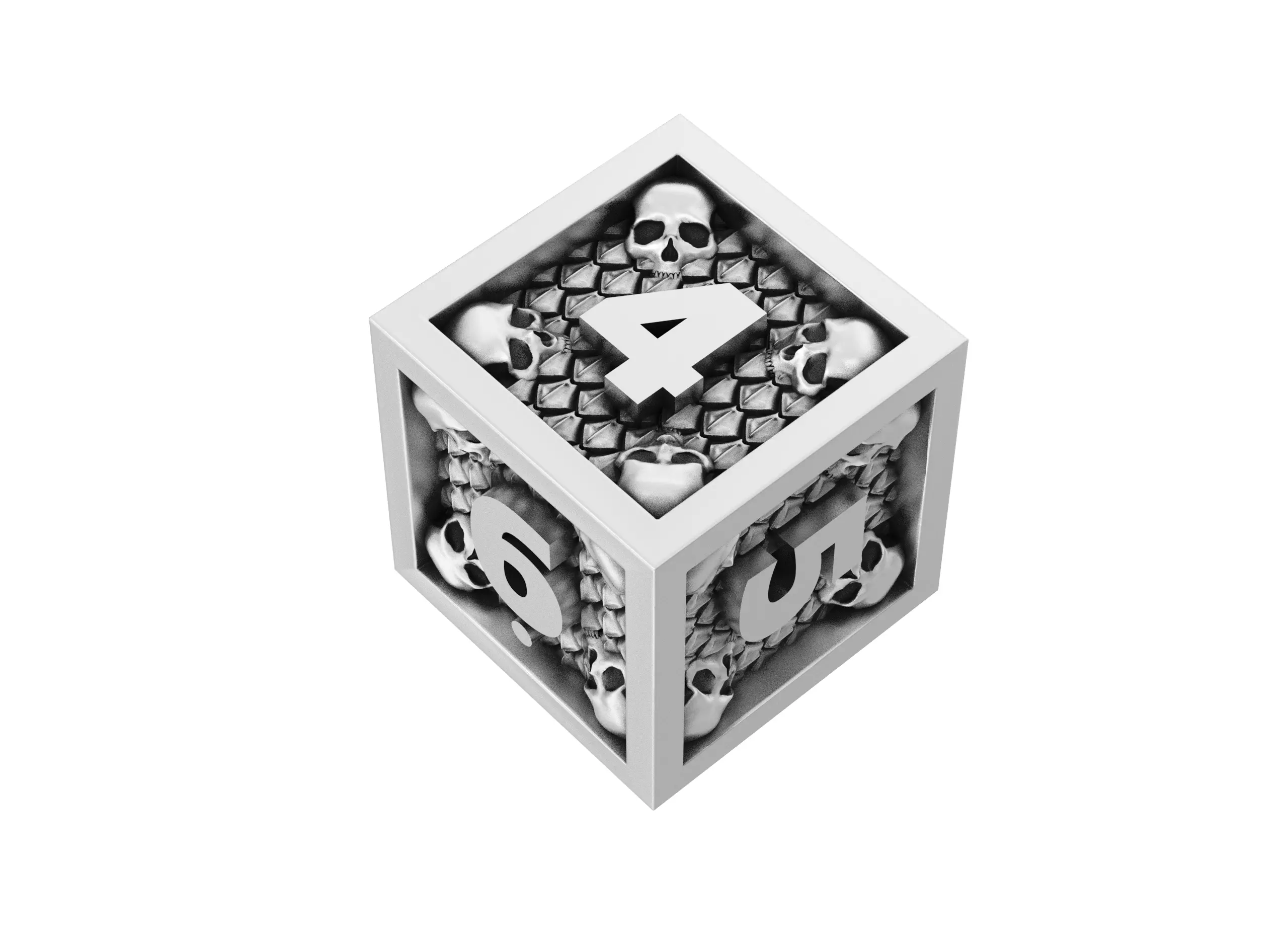 Skull Dice Set for Dungeons and Dragons game 3D print model_0