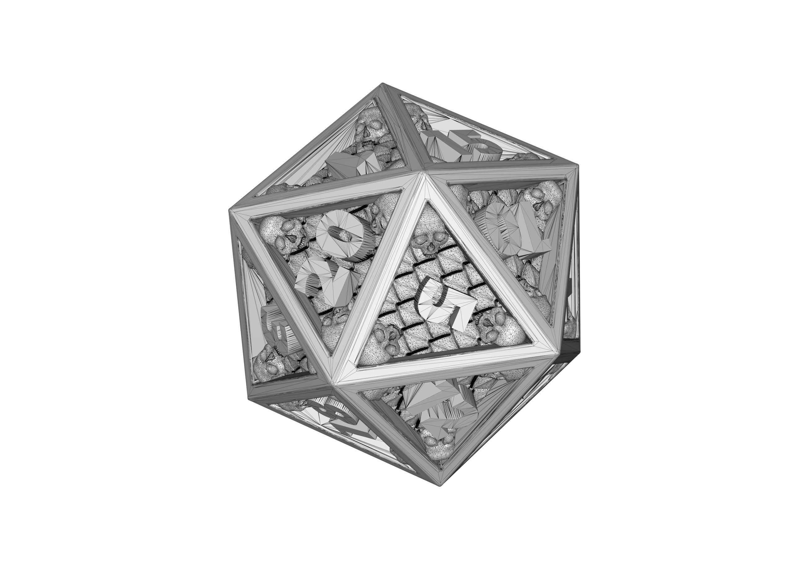Skull Dice Set for Dungeons and Dragons game 3D print model_11