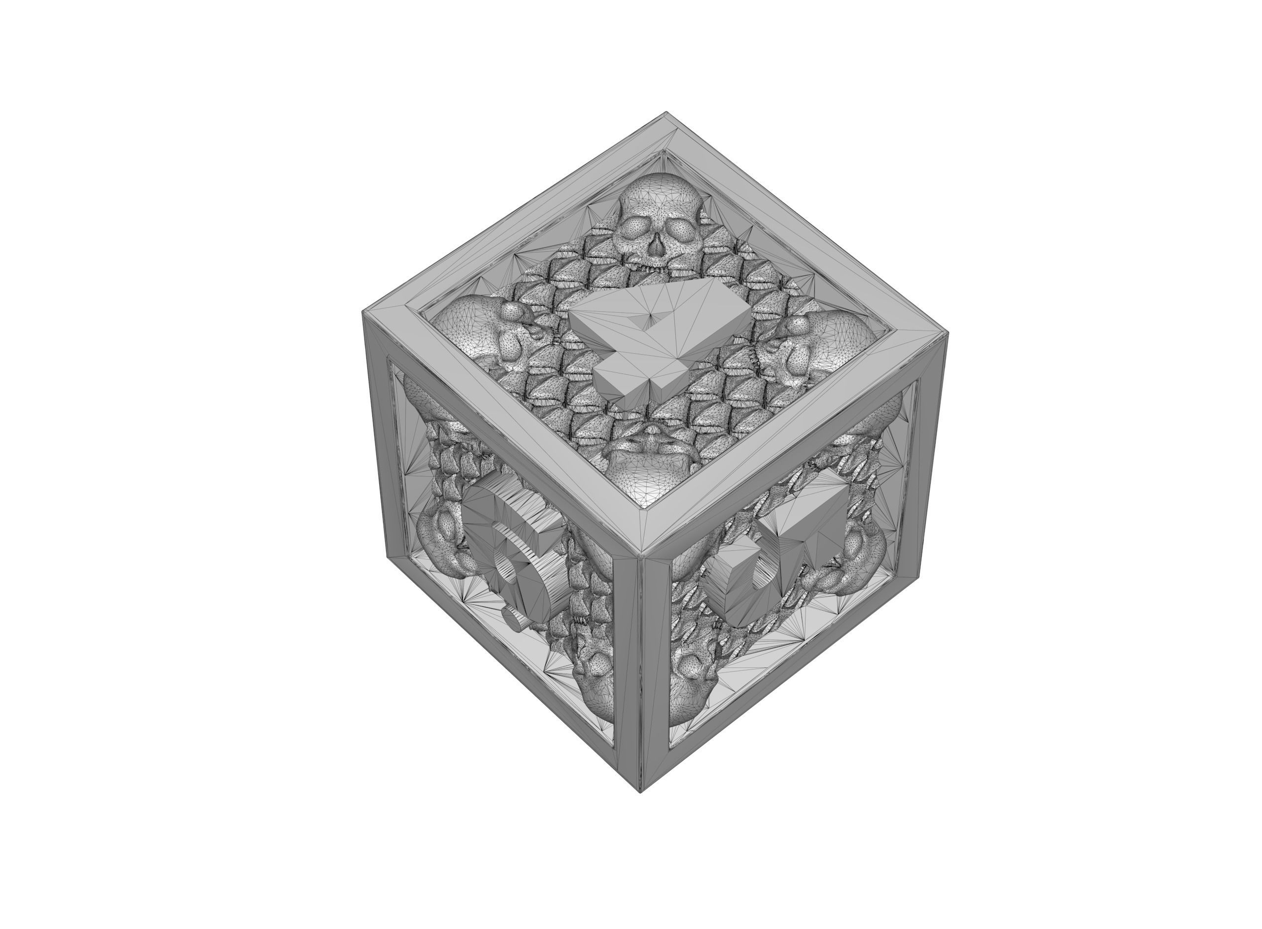 Skull Dice Set for Dungeons and Dragons game 3D print model_1