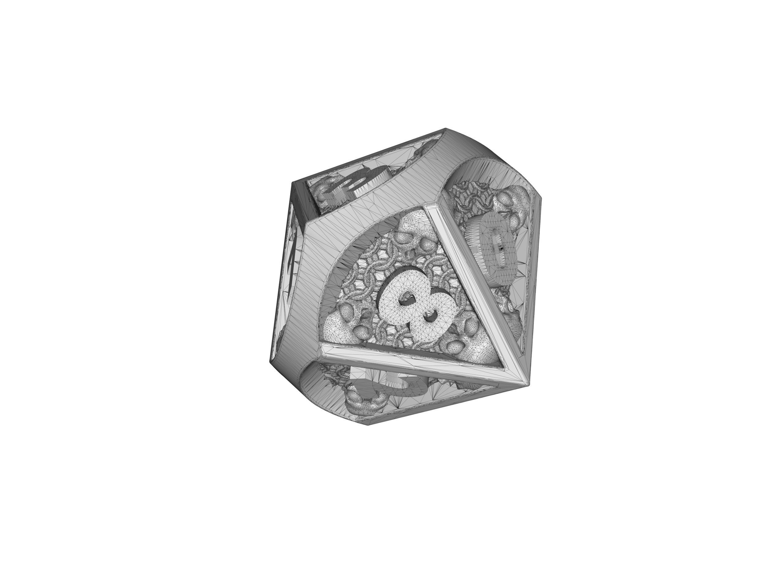 Skull Dice Set for Dungeons and Dragons game 3D print model_5