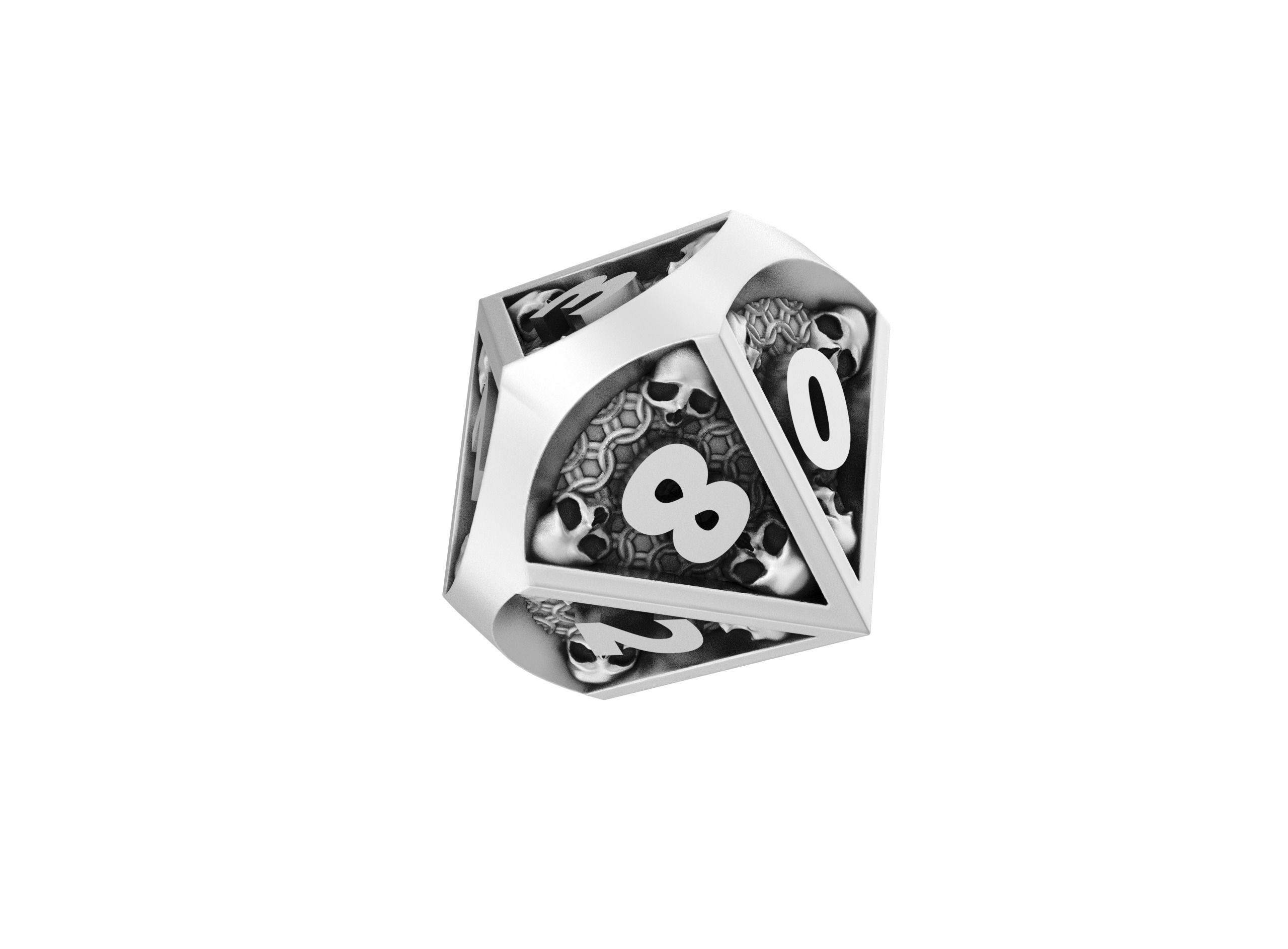 Skull Dice Set for Dungeons and Dragons game 3D print model_4