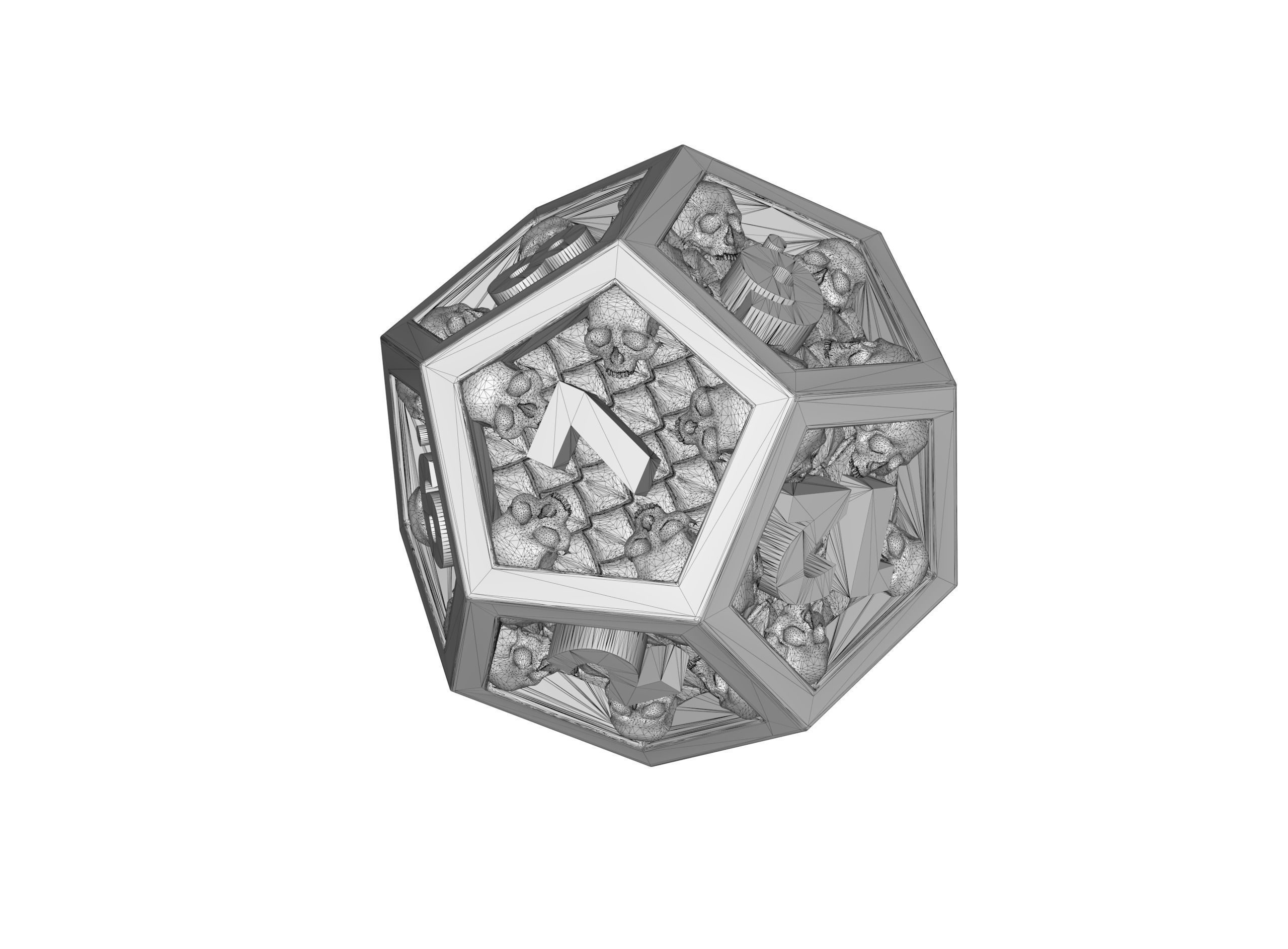 Skull Dice Set for Dungeons and Dragons game 3D print model_9