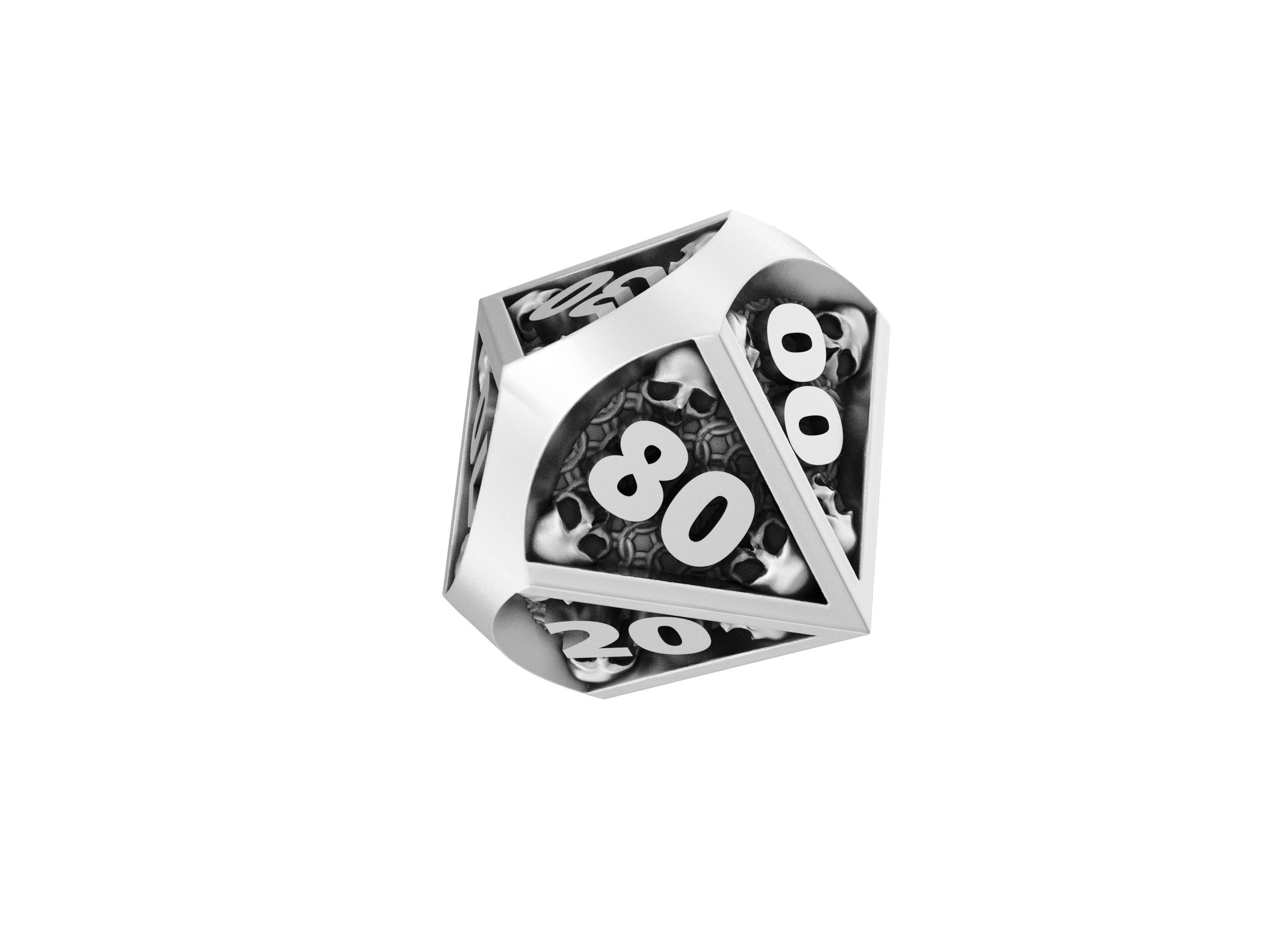 Skull Dice Set for Dungeons and Dragons game 3D print model_6