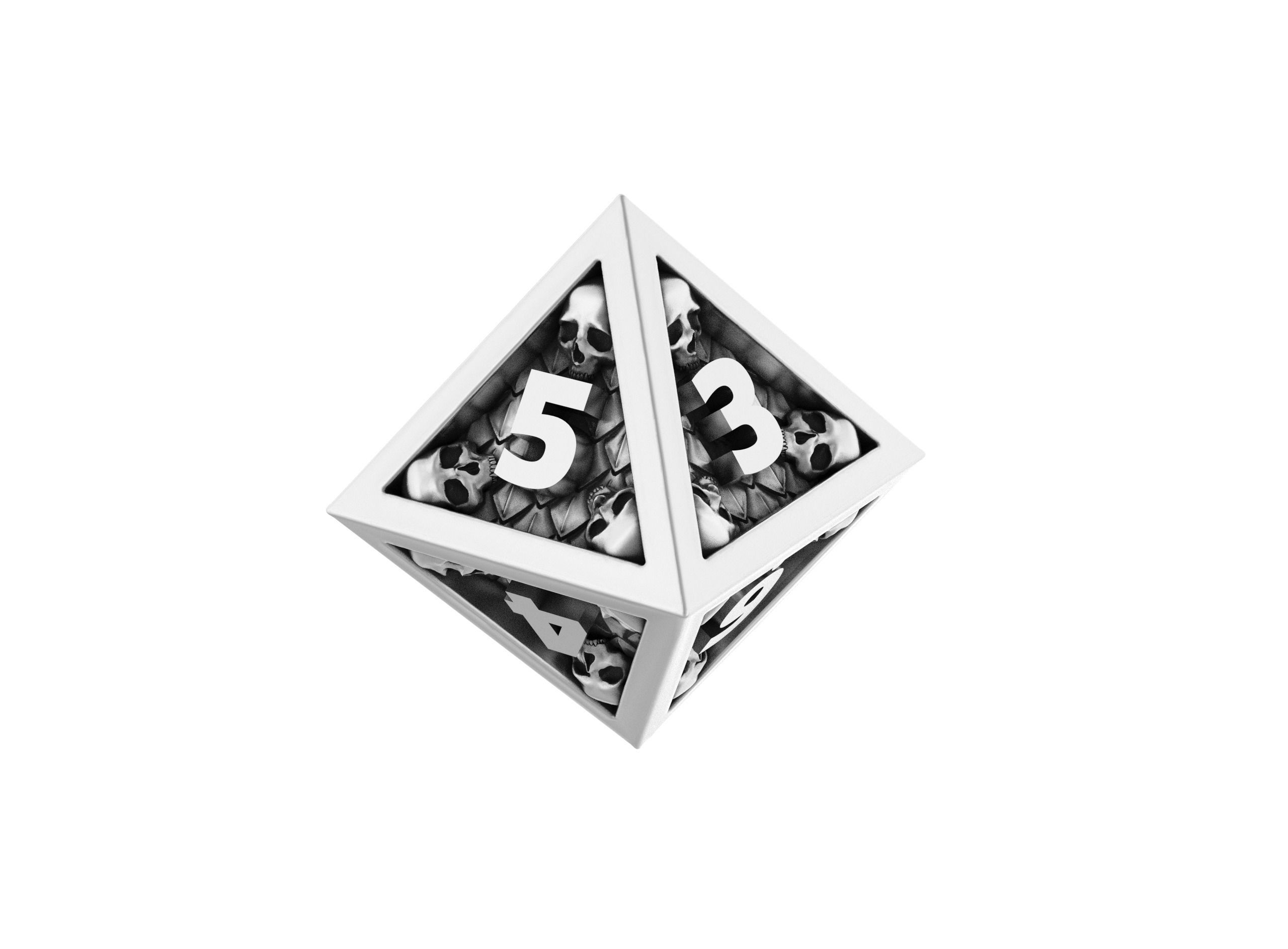 Skull Dice Set for Dungeons and Dragons game 3D print model_2