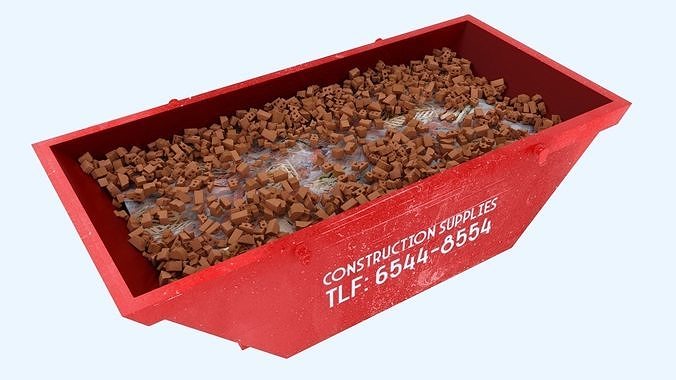 Industrial Container with broken bricks 3D model