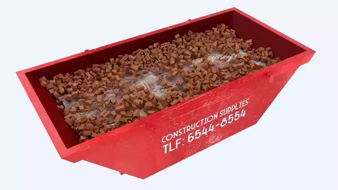 Industrial Container with broken bricks