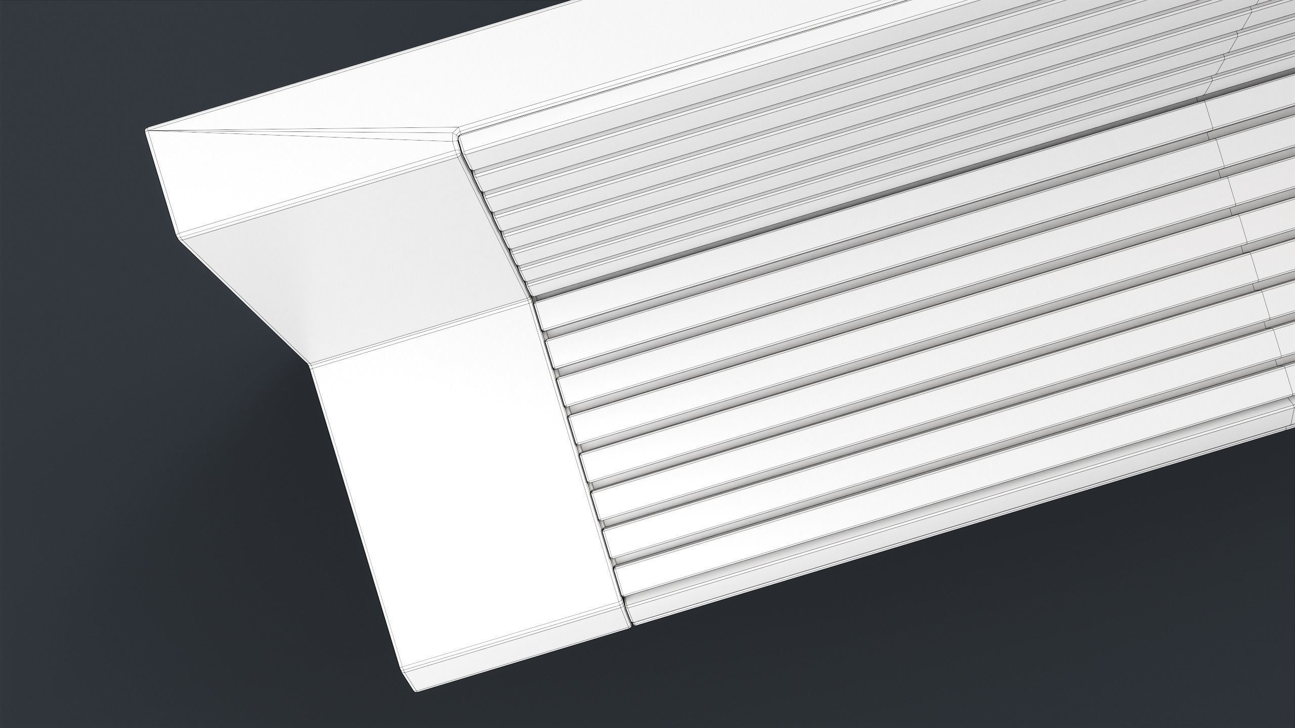 Modern Outdoor Bench 32 PBR Game Ready Low-poly 3D model_17