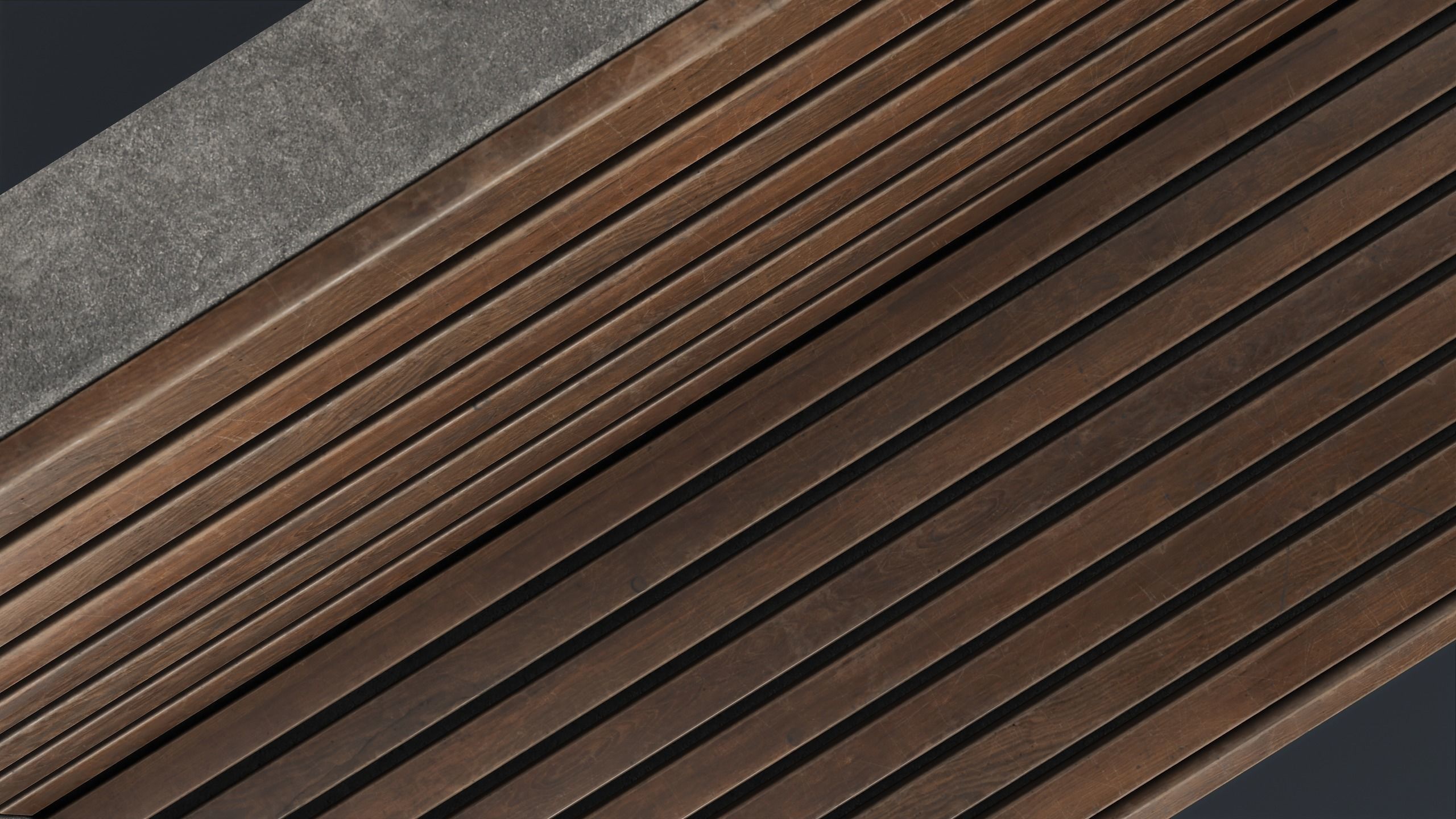 Modern Outdoor Bench 32 PBR Game Ready Low-poly 3D model_4