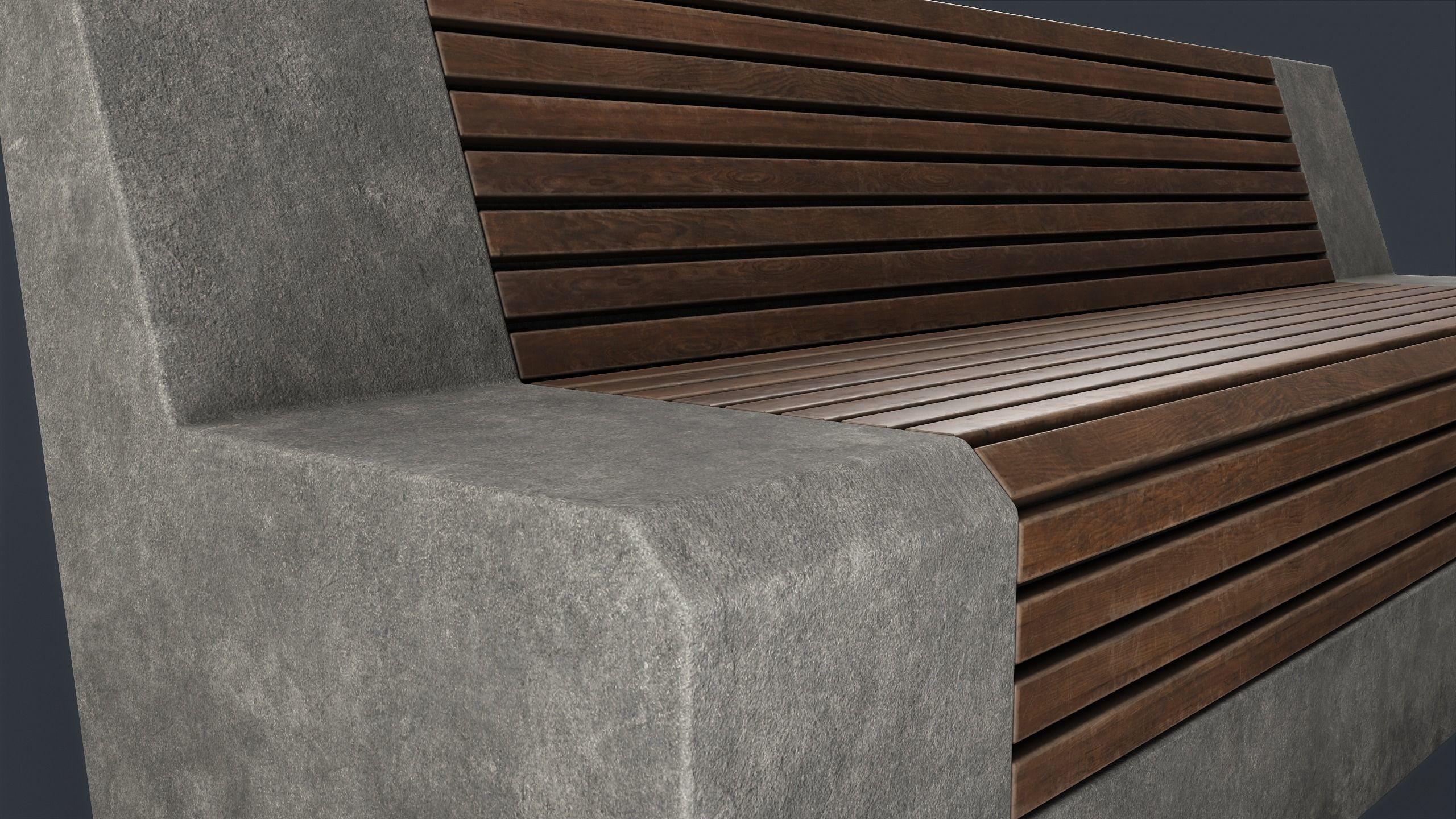 Modern Outdoor Bench 32 PBR Game Ready Low-poly 3D model_9