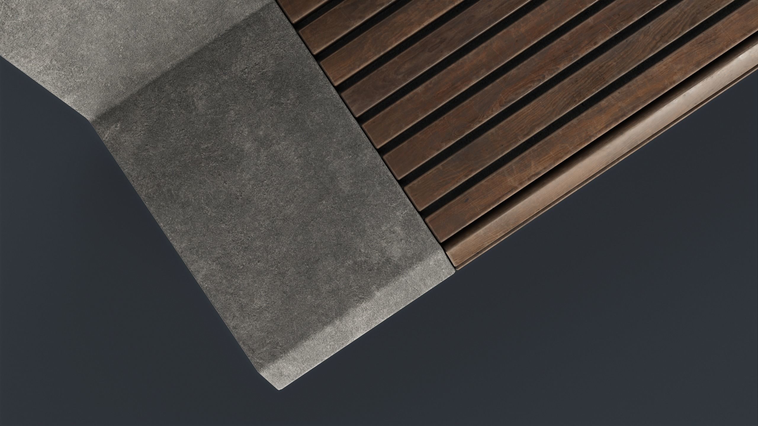 Modern Outdoor Bench 32 PBR Game Ready Low-poly 3D model_3