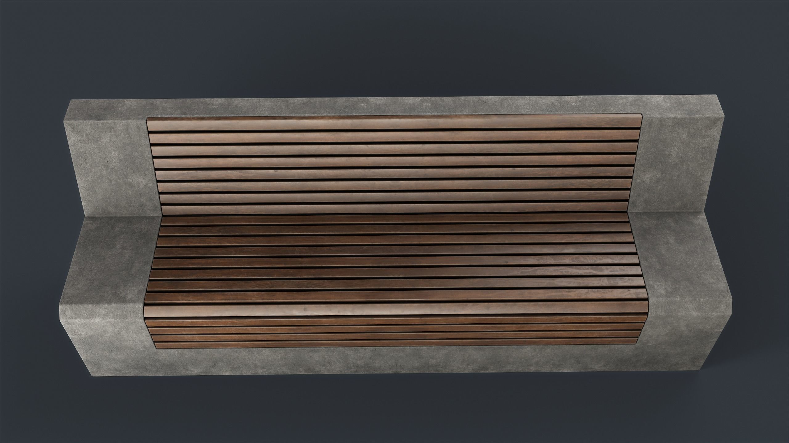 Modern Outdoor Bench 32 PBR Game Ready Low-poly 3D model_6