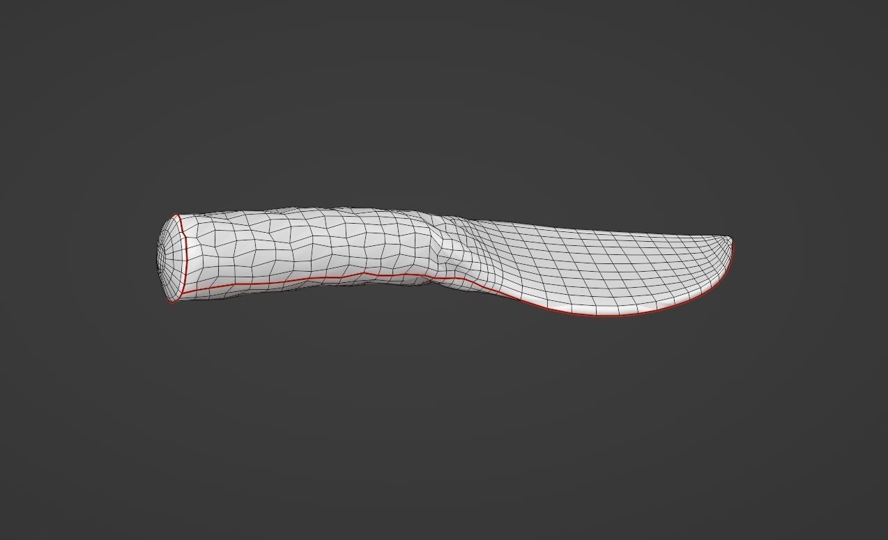 Knife Metal Rope Low-poly 3D model_7
