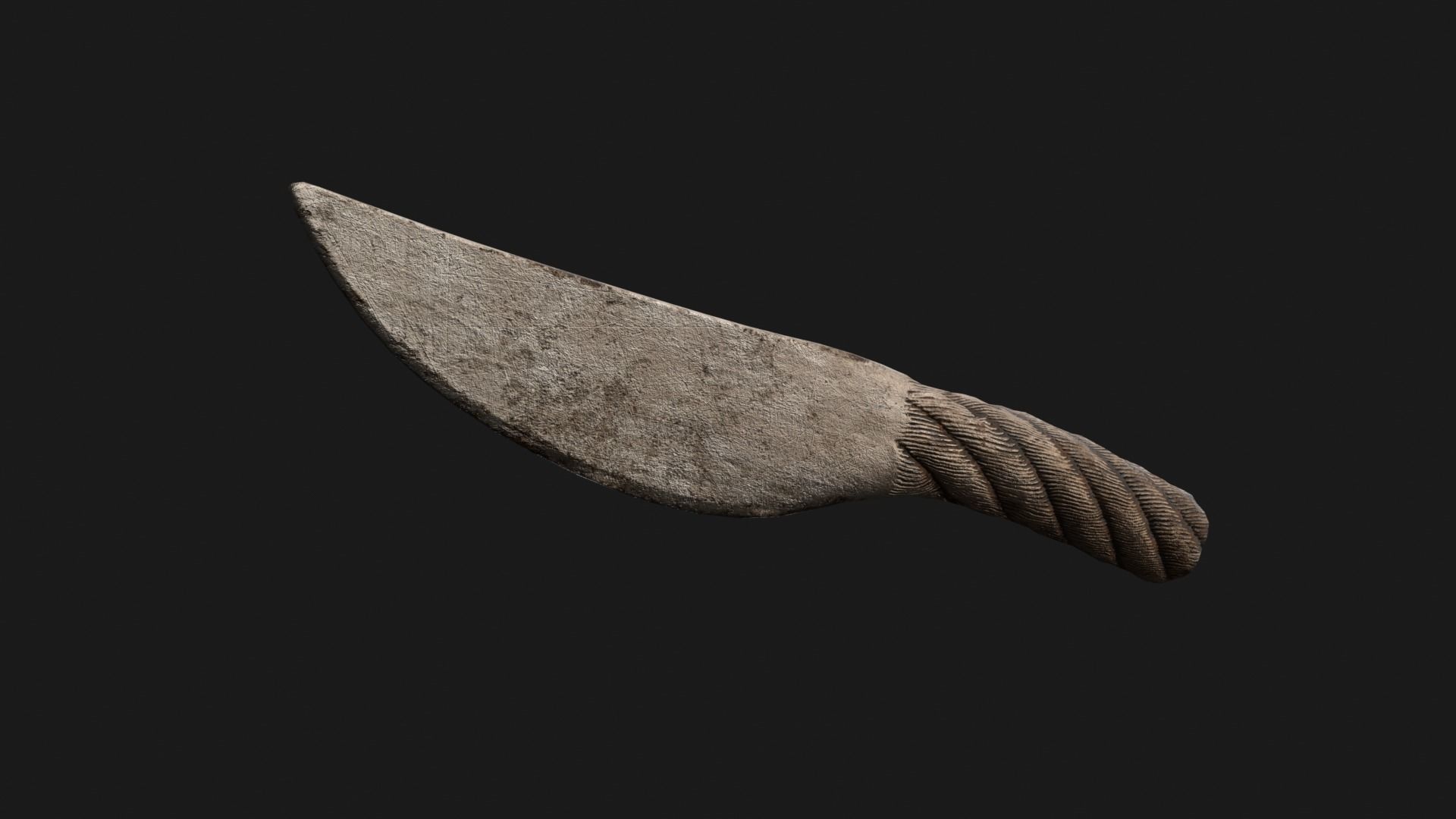 Knife Metal Rope Low-poly 3D model_1