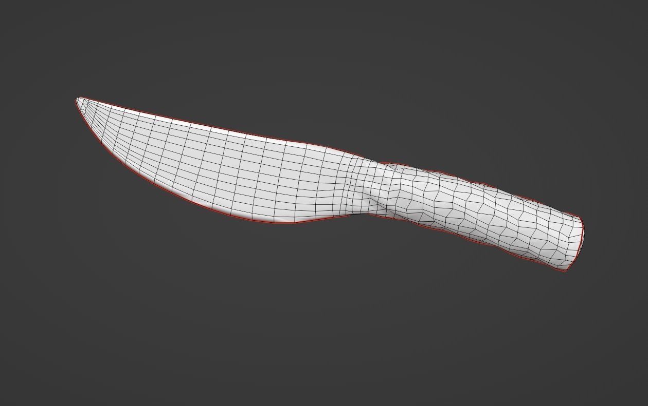 Knife Metal Rope Low-poly 3D model_6