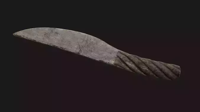 Knife Metal Rope Low-poly 3D model