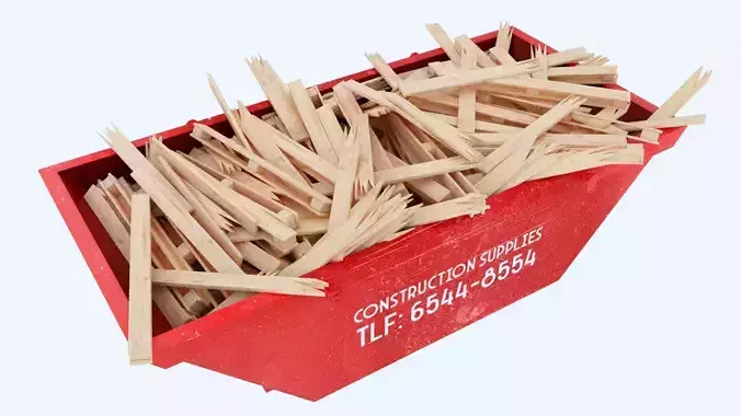 Industrial Container with broken pallets