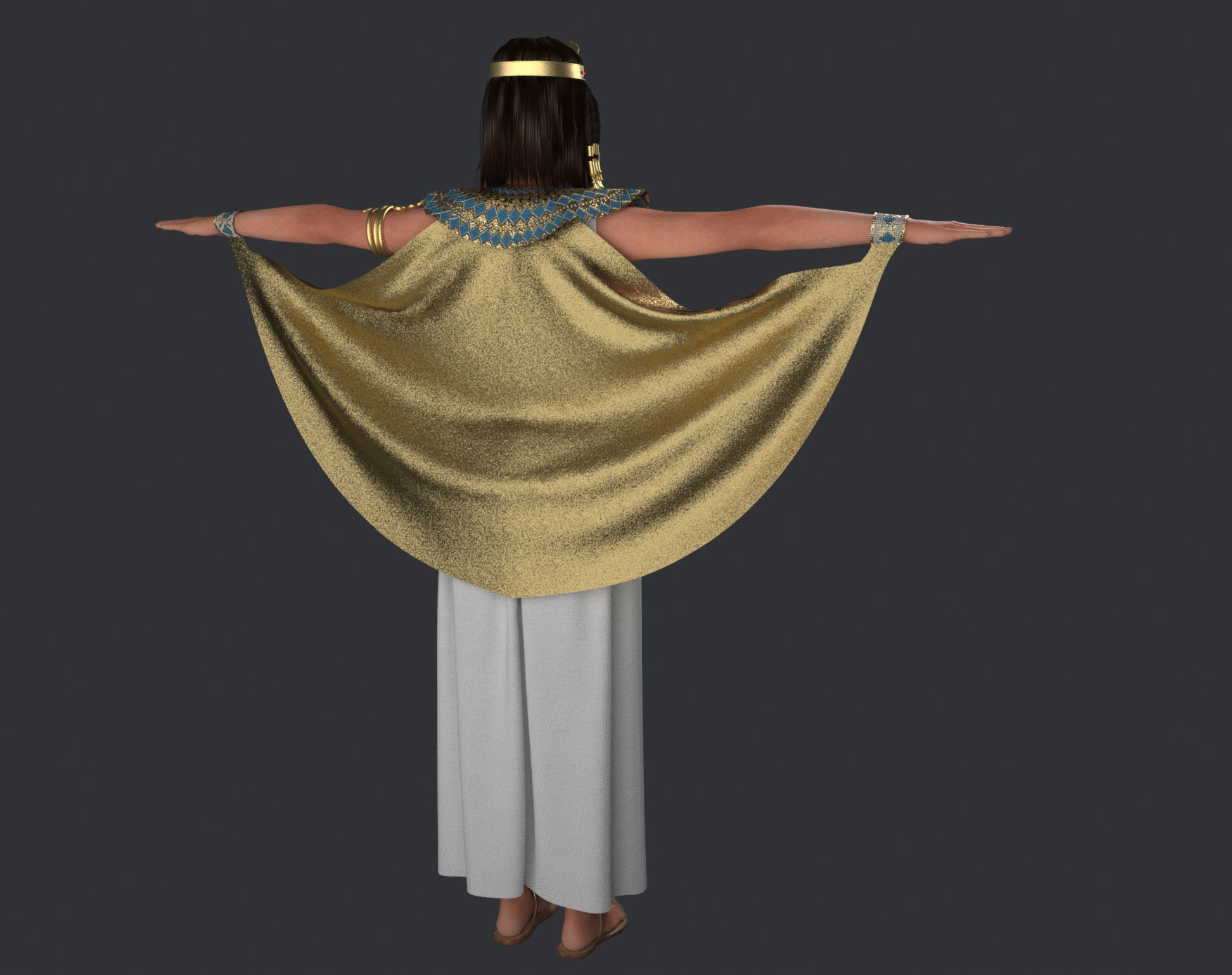 Cleopatra egyptian woman 3D model_4