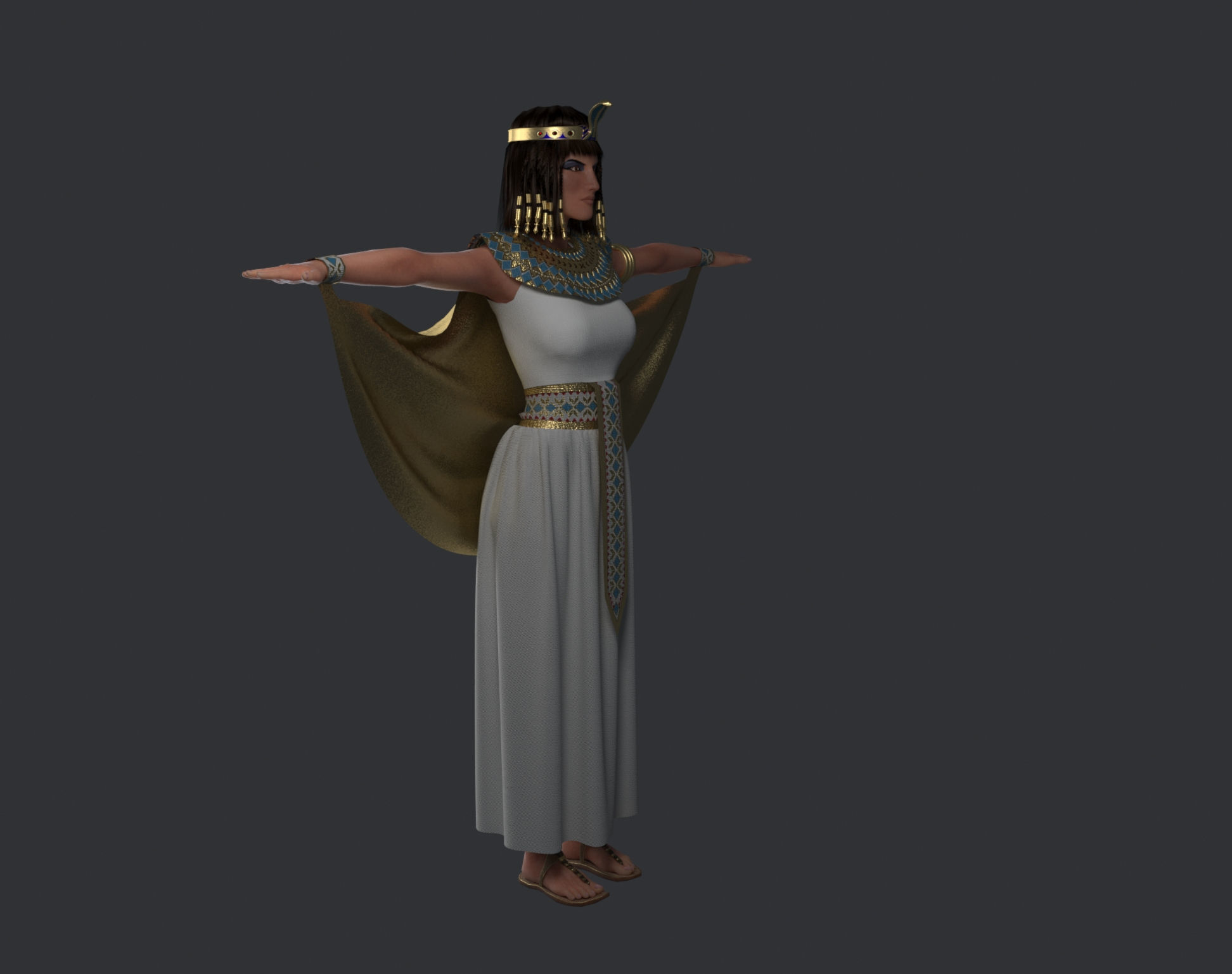 Cleopatra egyptian woman 3D model_3