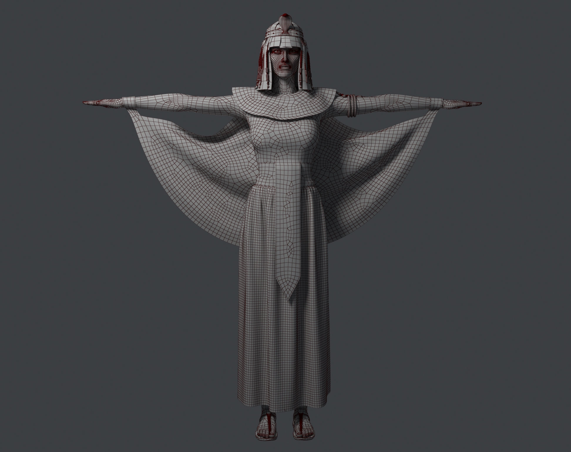 Cleopatra egyptian woman 3D model_15