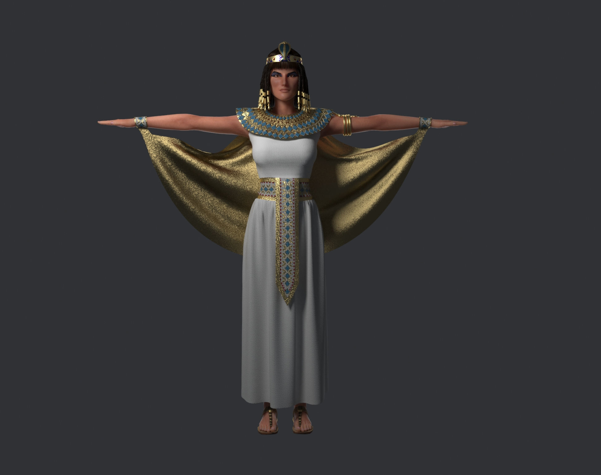 Cleopatra egyptian woman 3D model_1