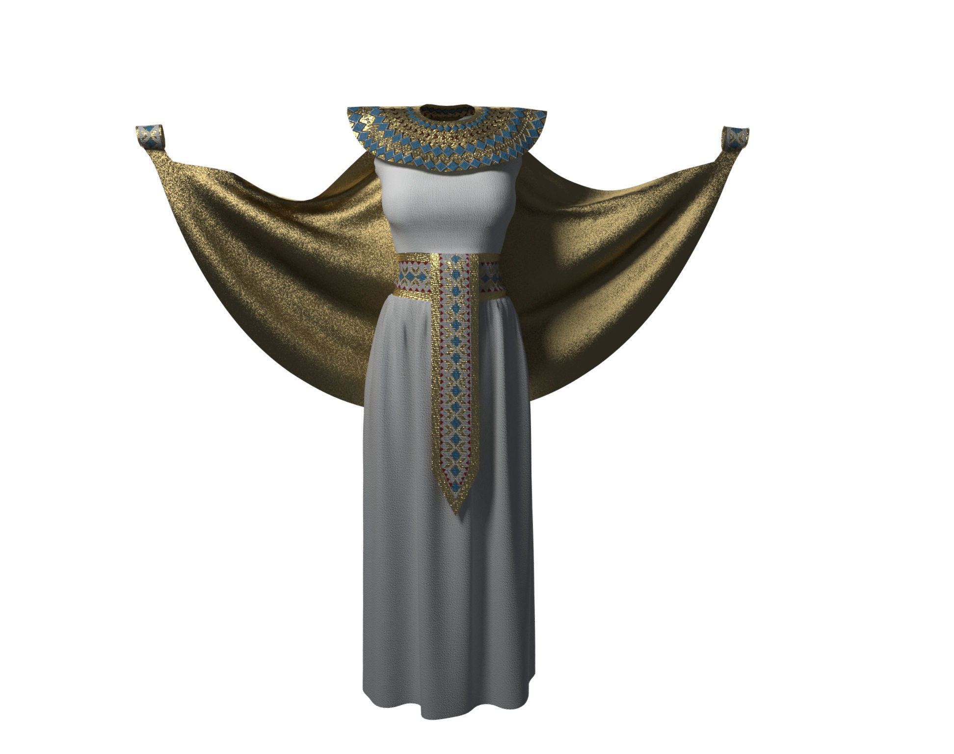 Cleopatra egyptian woman 3D model_11