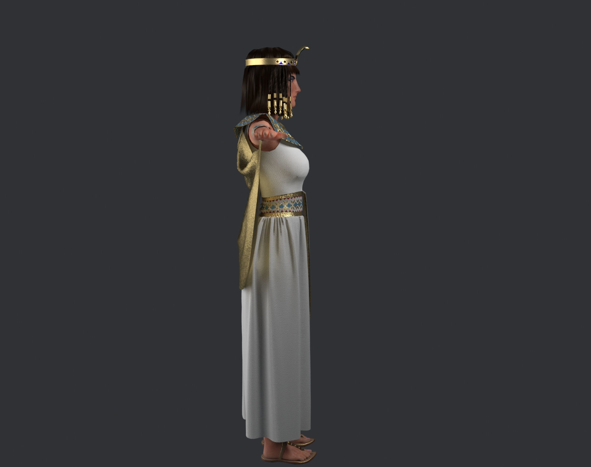 Cleopatra egyptian woman 3D model_2