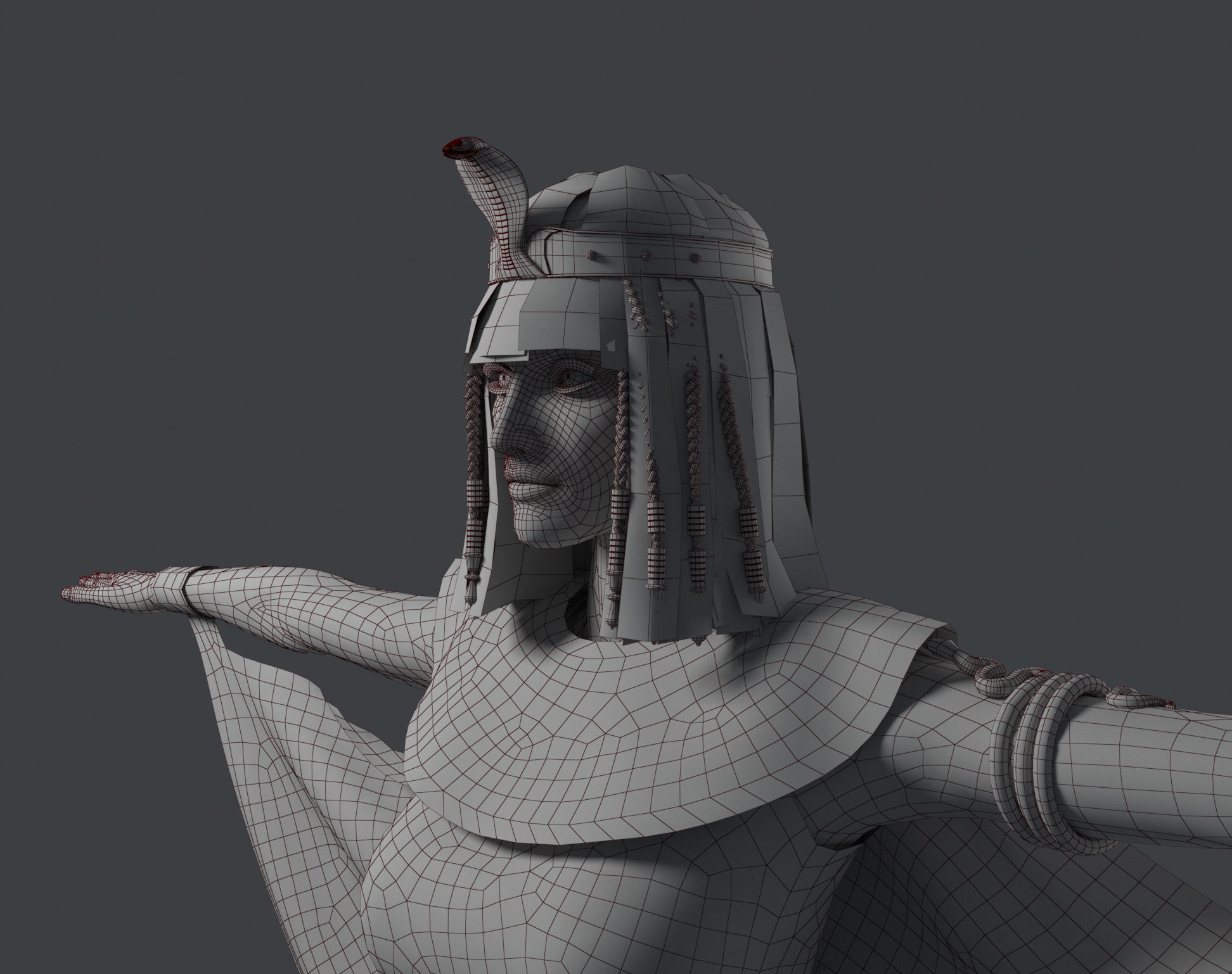 Cleopatra egyptian woman 3D model_16