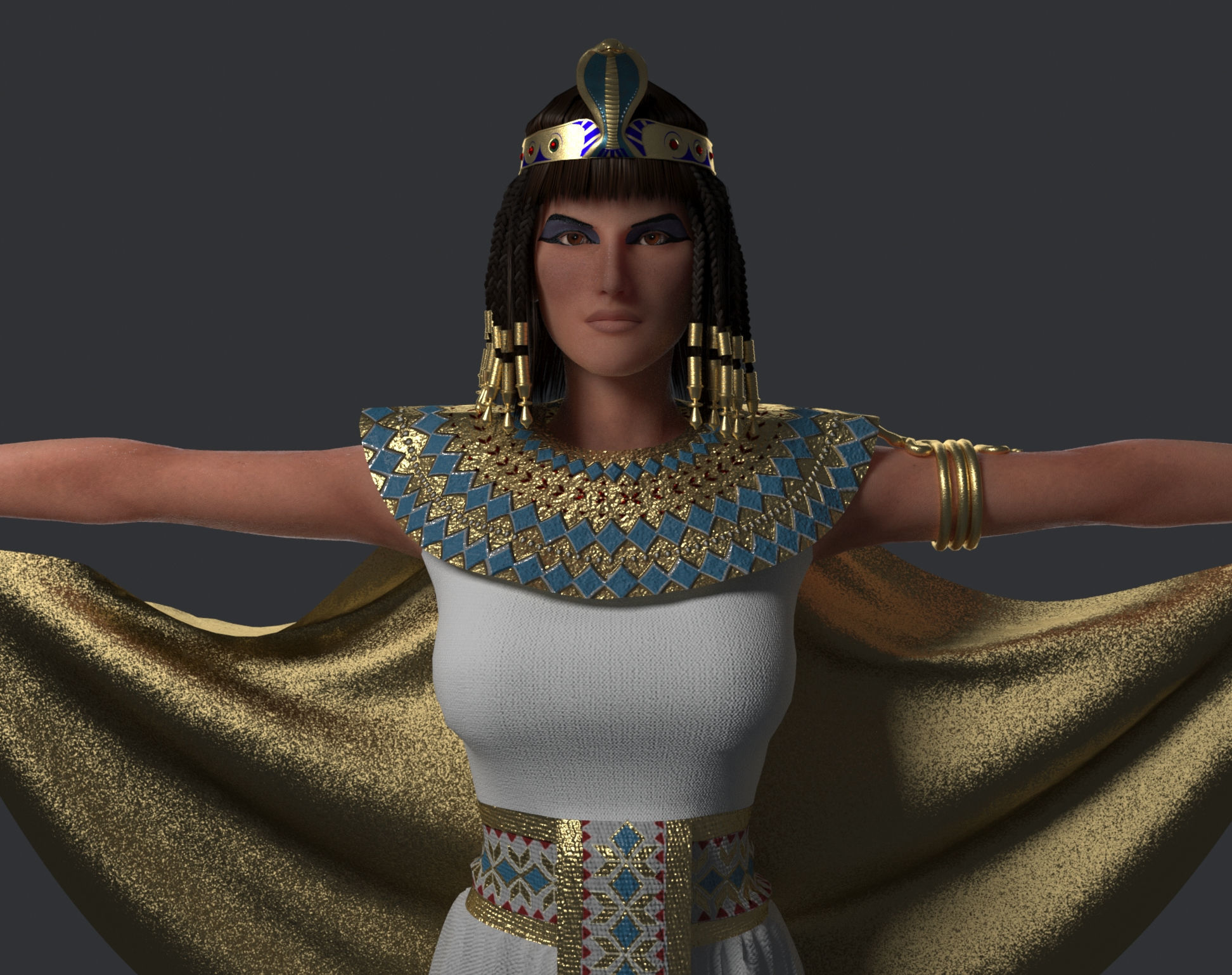 Cleopatra egyptian woman 3D model_6