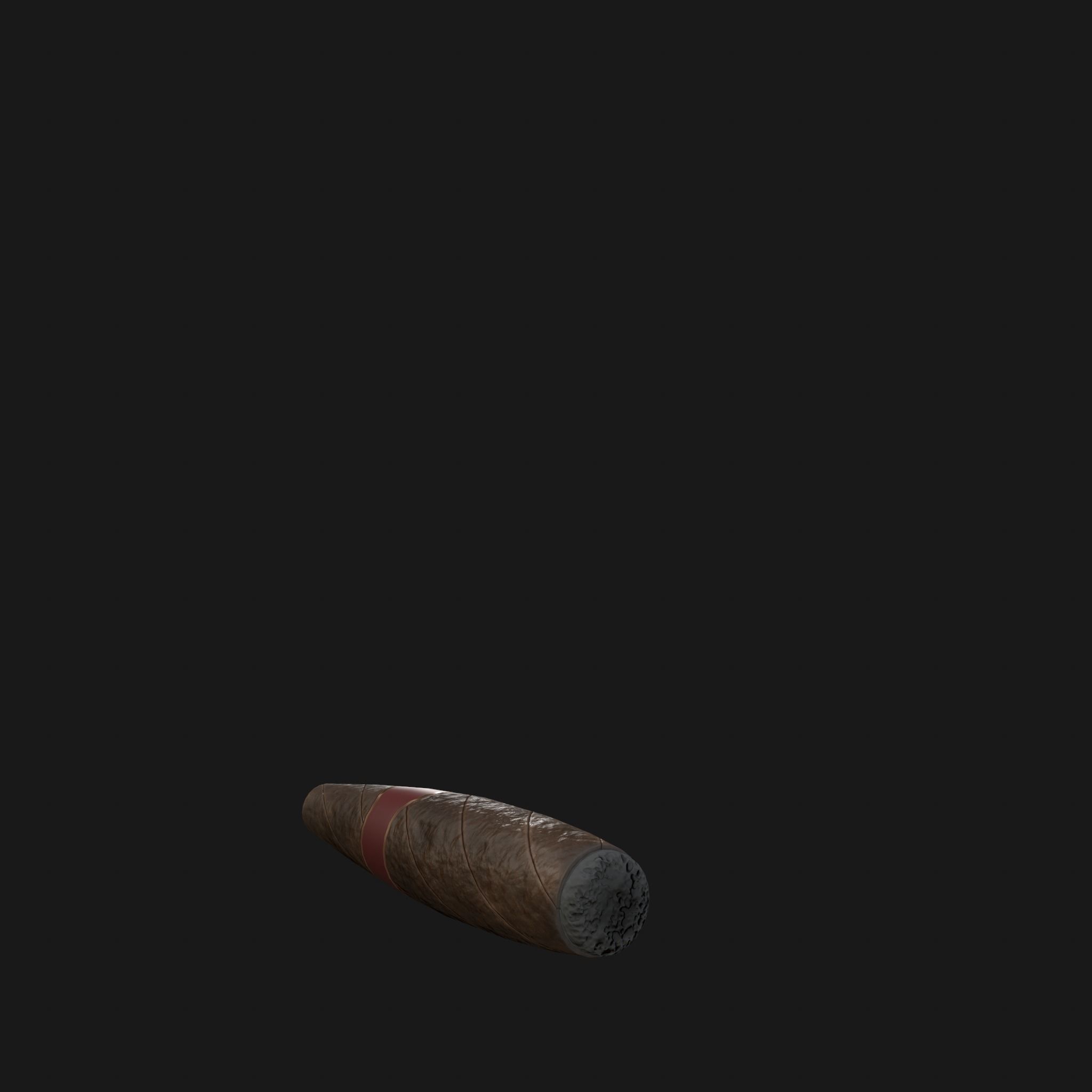 Cigar with smoke 3D model_2