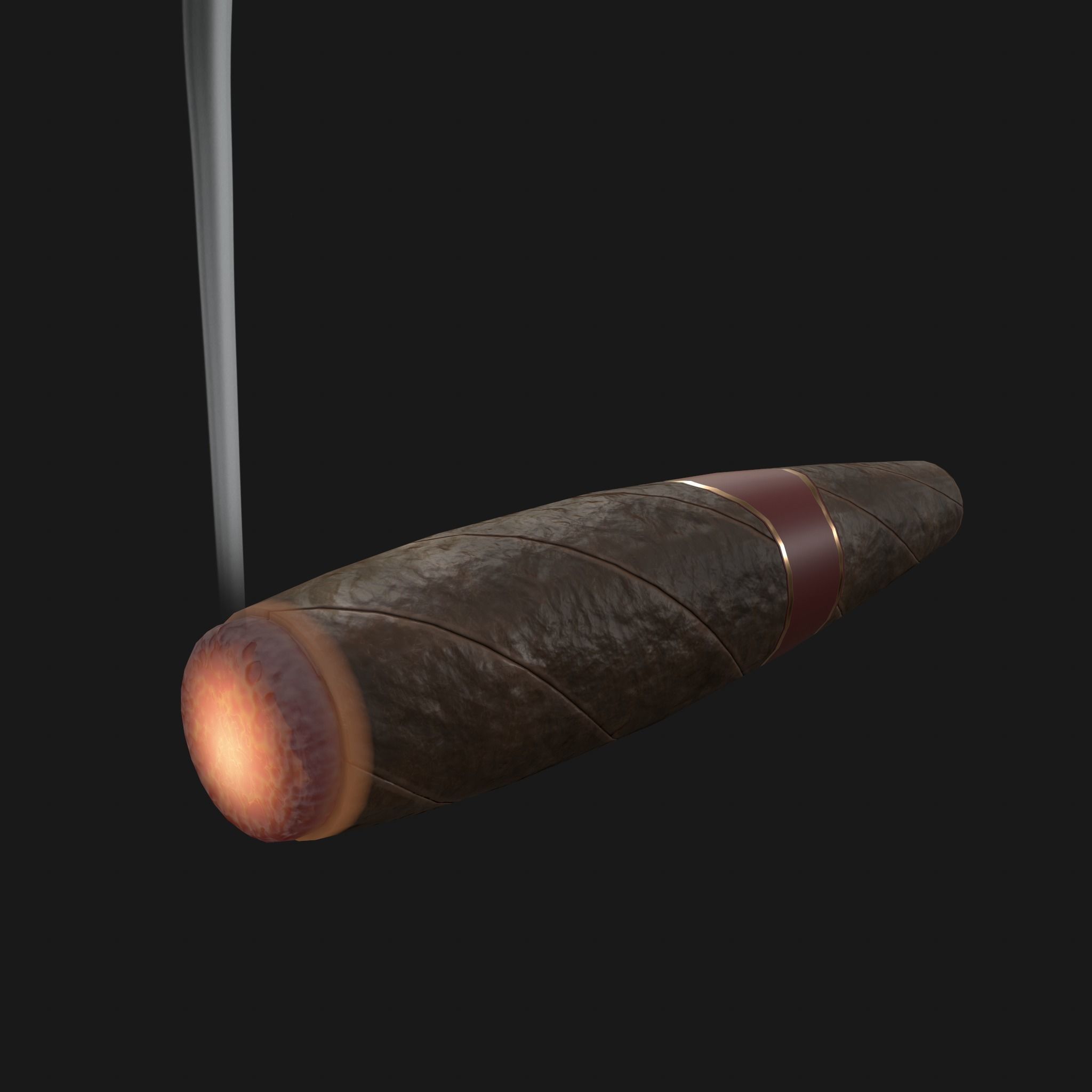 Cigar with smoke 3D model_5
