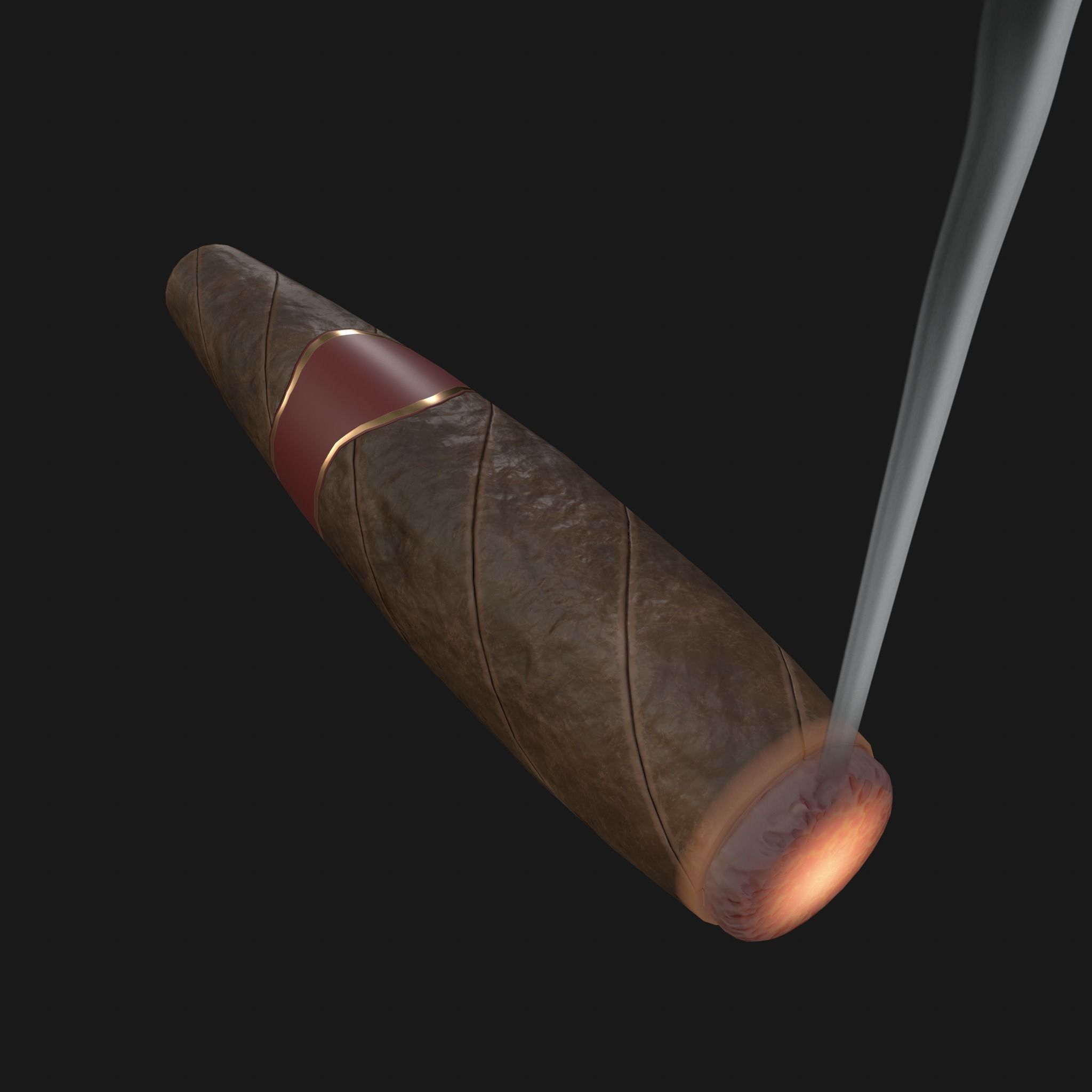Cigar with smoke 3D model_7