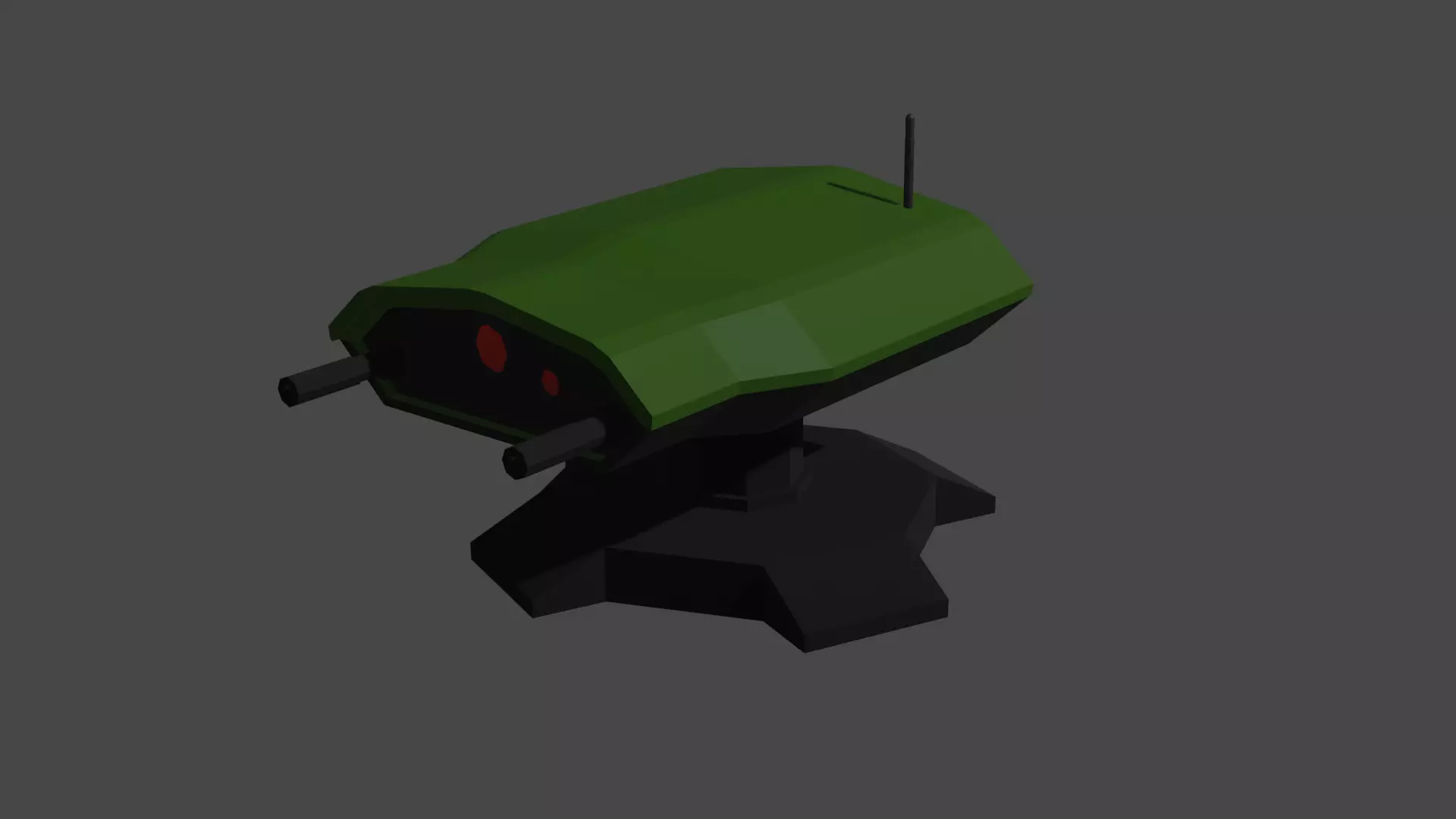Low poly Turret robot Free low-poly 3D model_0