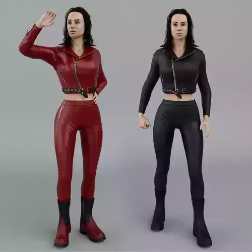 Female Rigged Low-poly 3D model