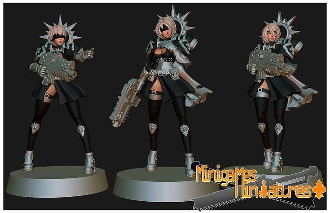 Nier space nuns anime figurines 3D print model