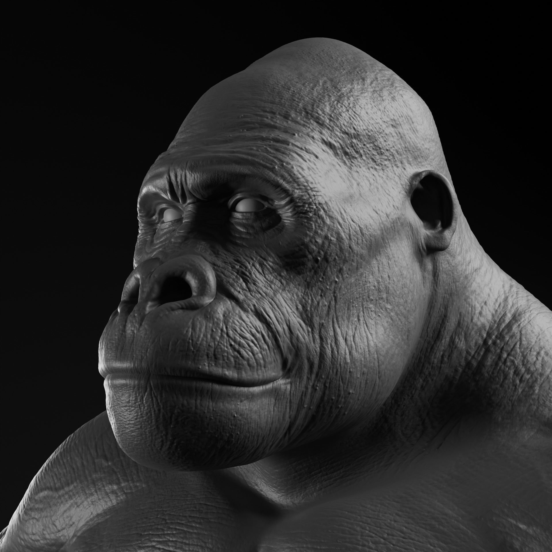 Gorilla - Highpoly Sculpture 3D model  3D model_1