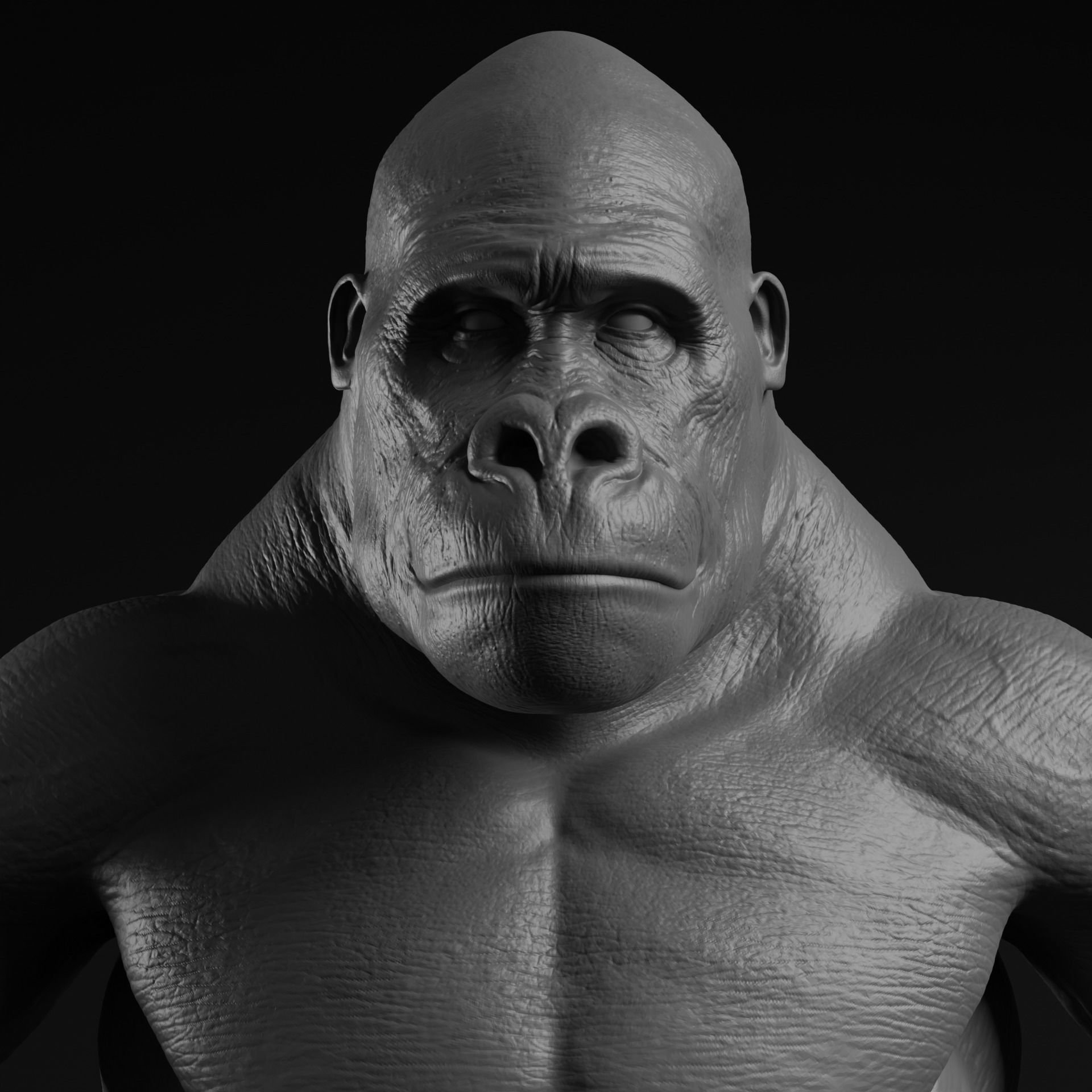 Gorilla - Highpoly Sculpture 3D model  3D model_2