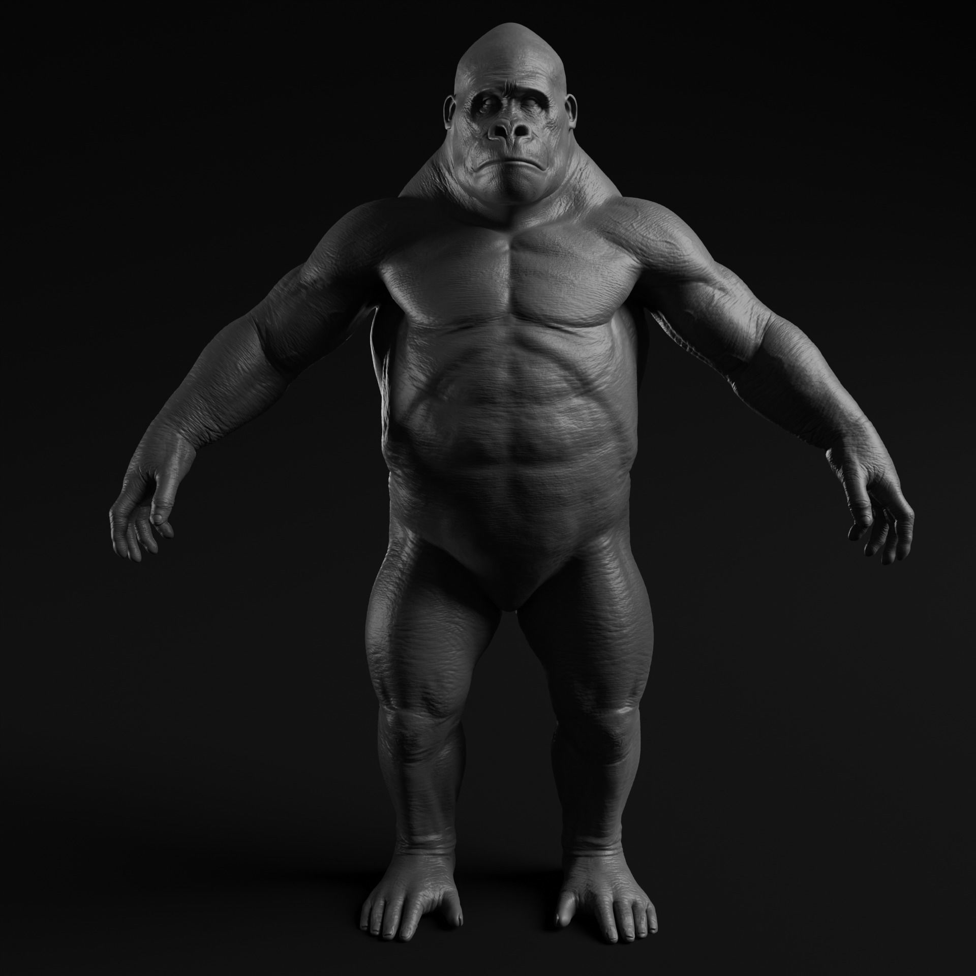 Gorilla - Highpoly Sculpture 3D model  3D model_9
