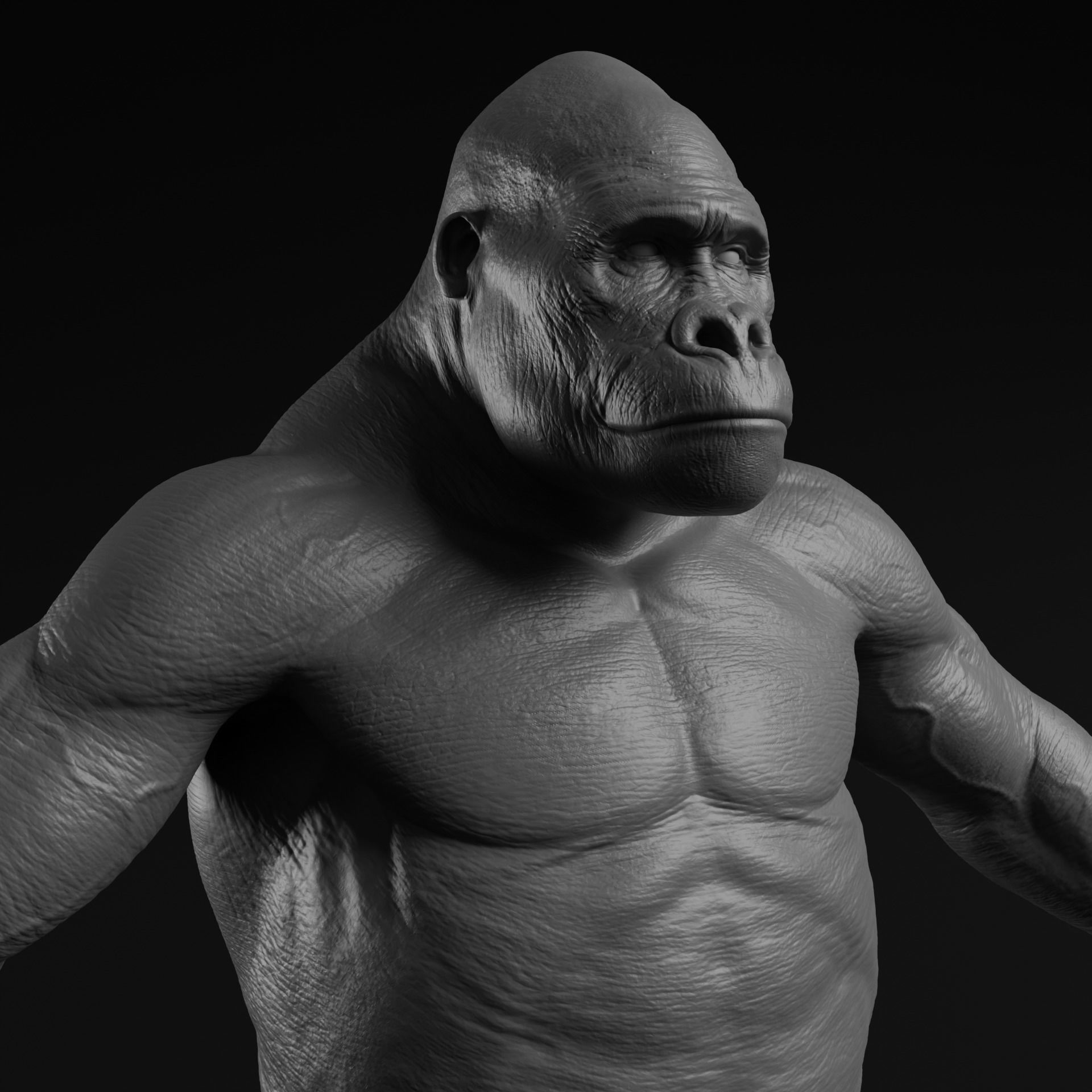 Gorilla - Highpoly Sculpture 3D model  3D model_4