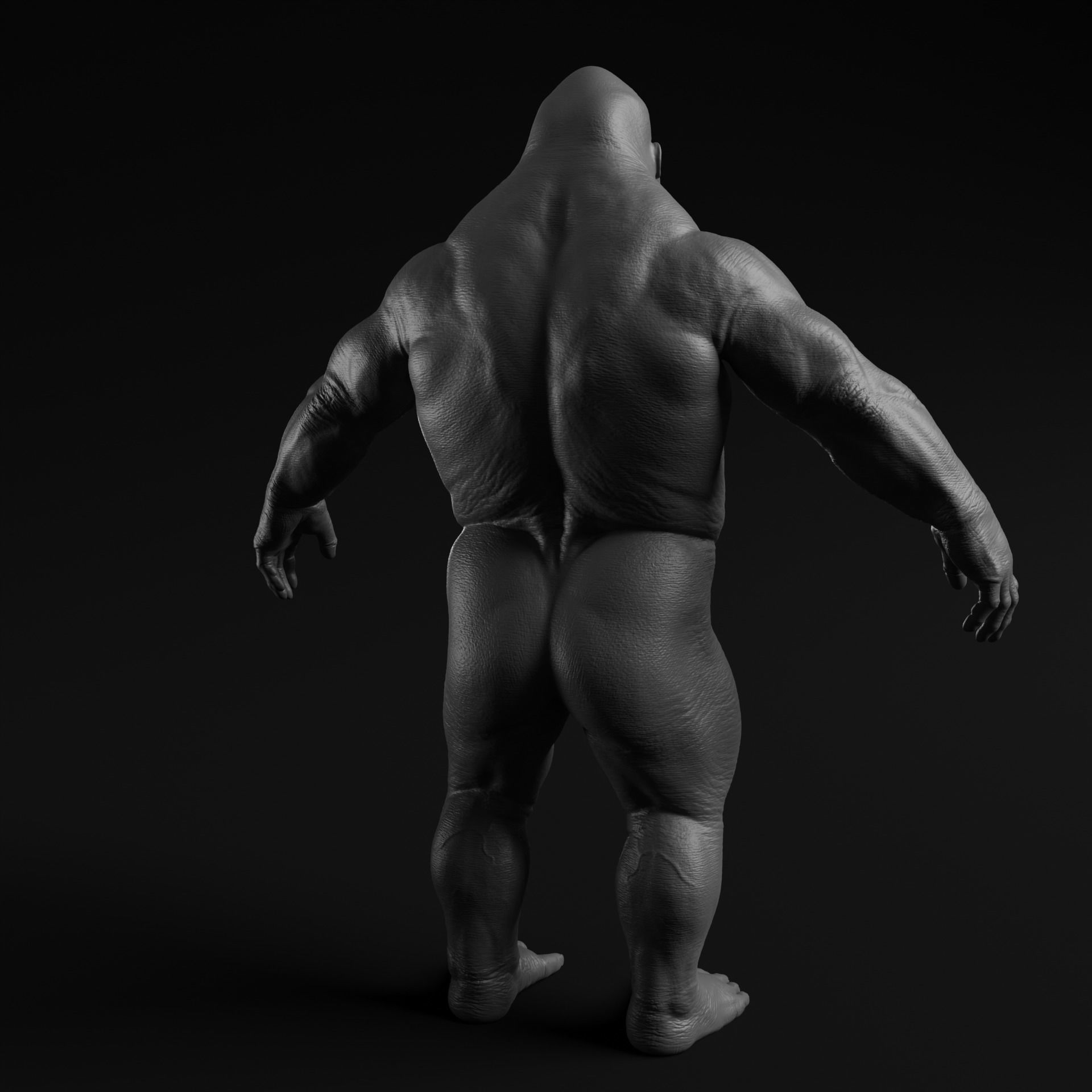 Gorilla - Highpoly Sculpture 3D model  3D model_6