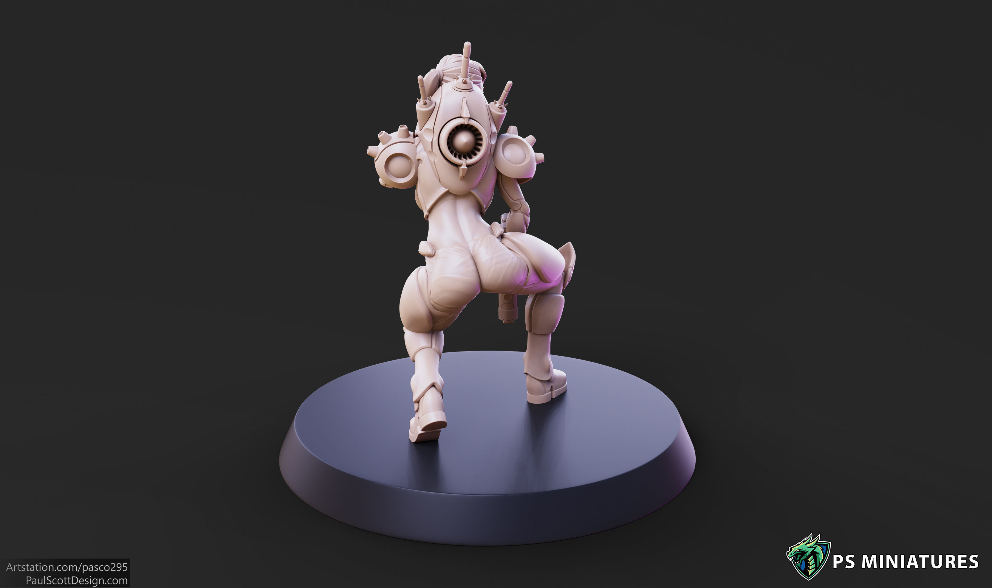 Cyberpunk Mercenary Pose 2 - 4 Variants and Pinup 3D print model_8