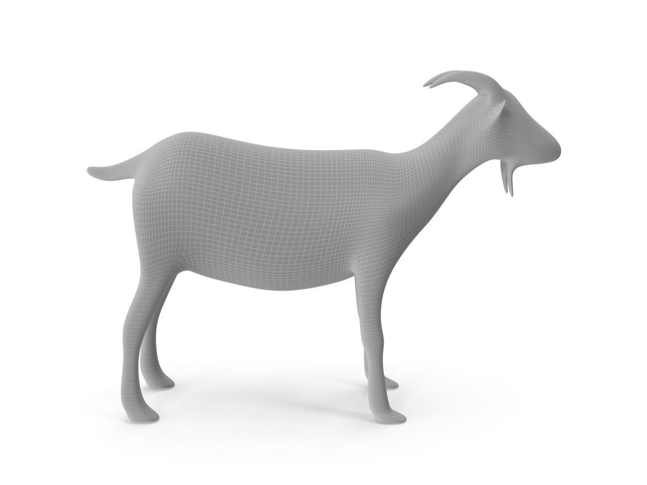 Goat-PBR golden goat Low-poly 3D model_11