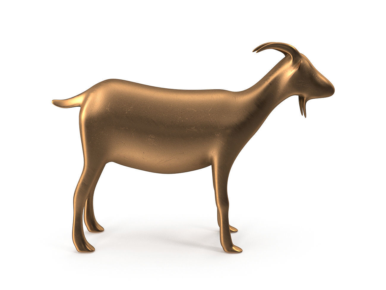 Goat-PBR golden goat Low-poly 3D model_2