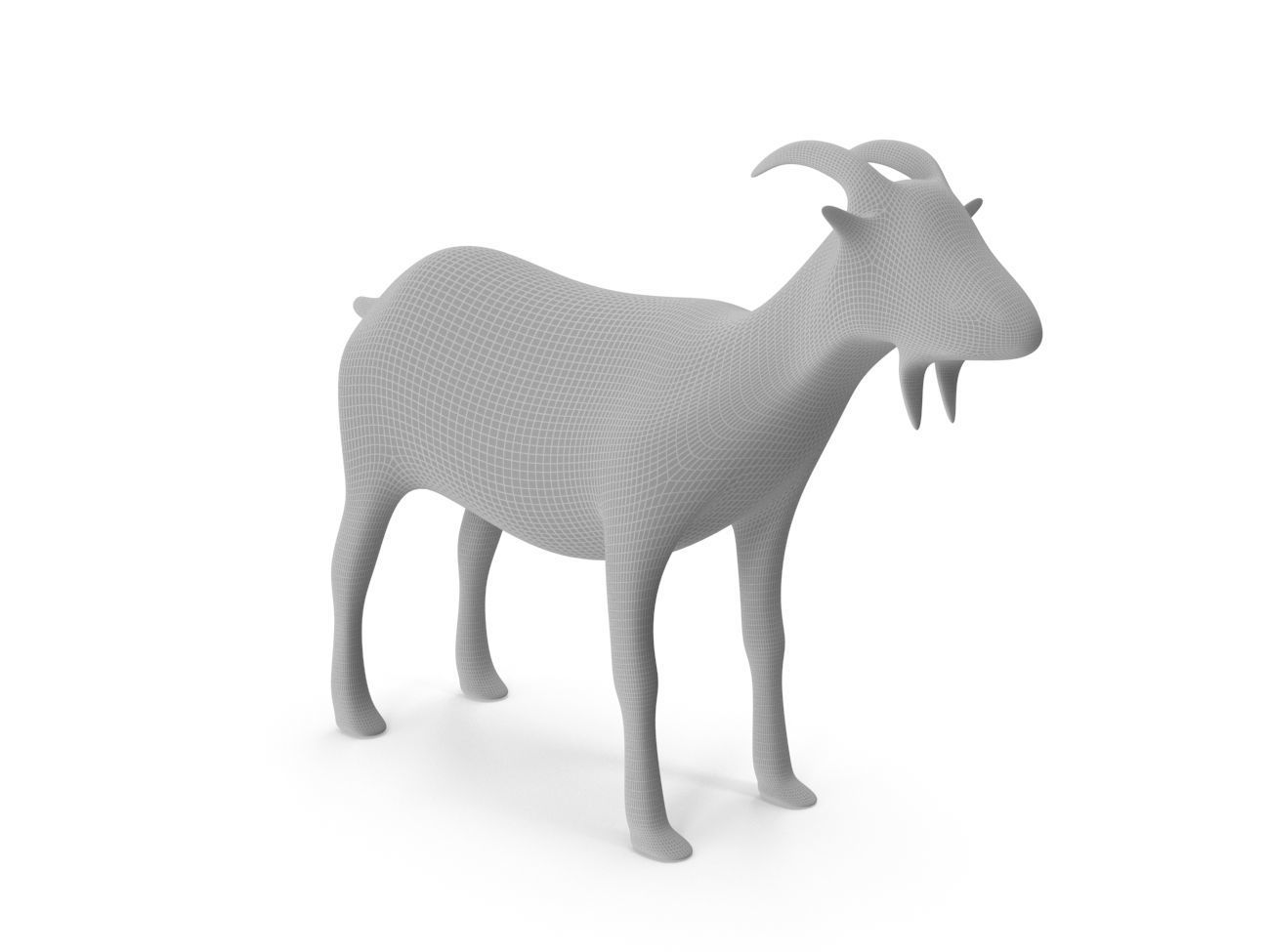 Goat-PBR golden goat Low-poly 3D model_10