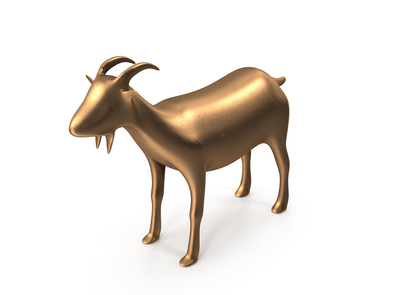 Goat-PBR golden goat Low-poly 3D model_7