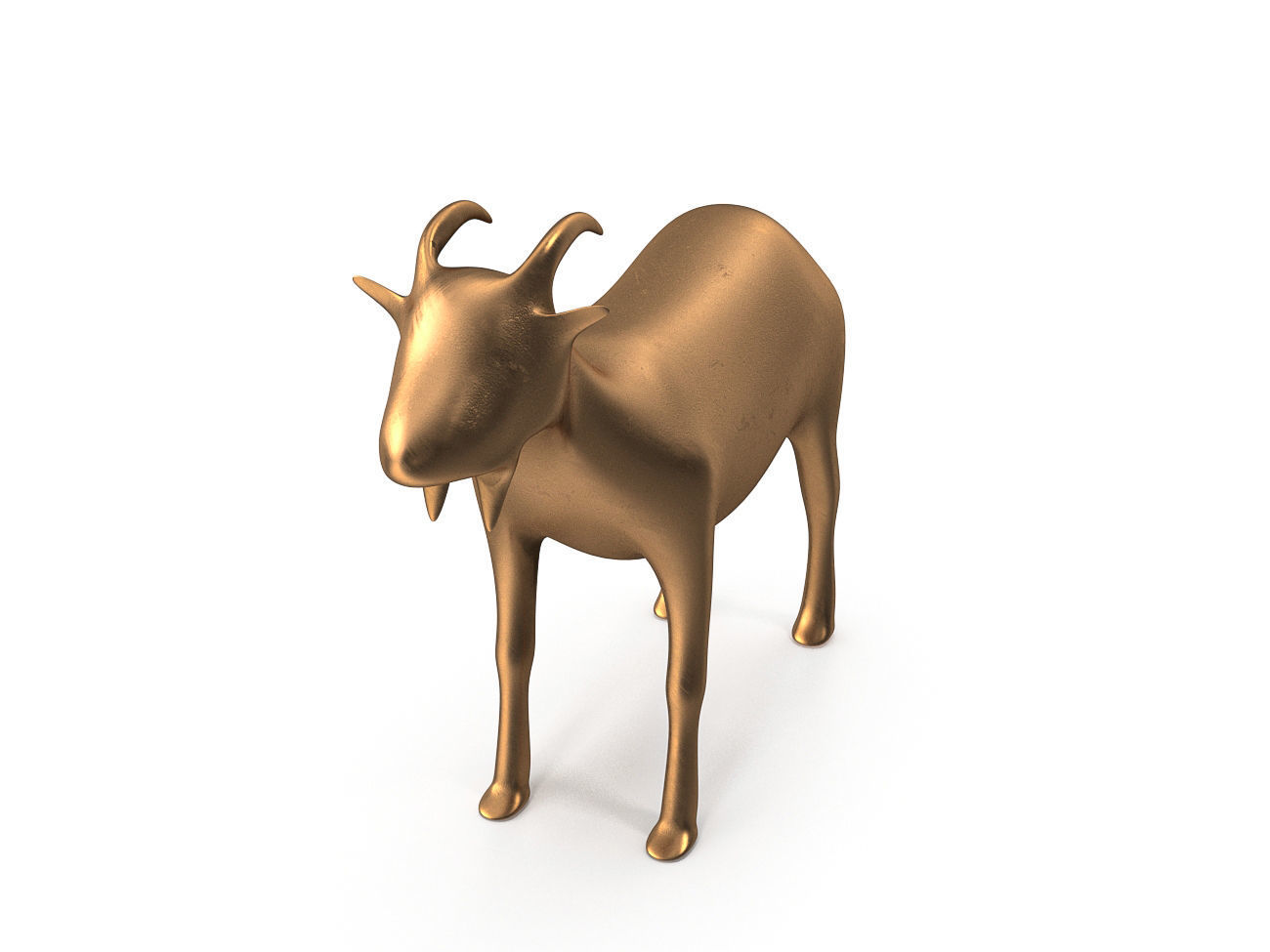 Goat-PBR golden goat Low-poly 3D model_8