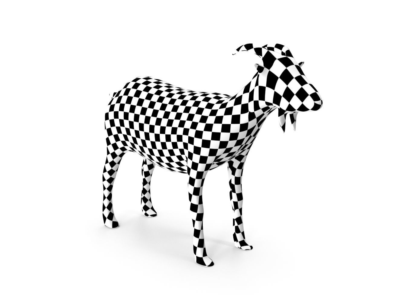 Goat-PBR golden goat Low-poly 3D model_14