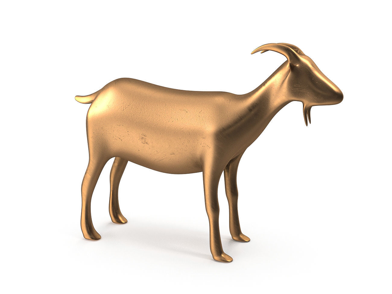 Goat-PBR golden goat Low-poly 3D model_1